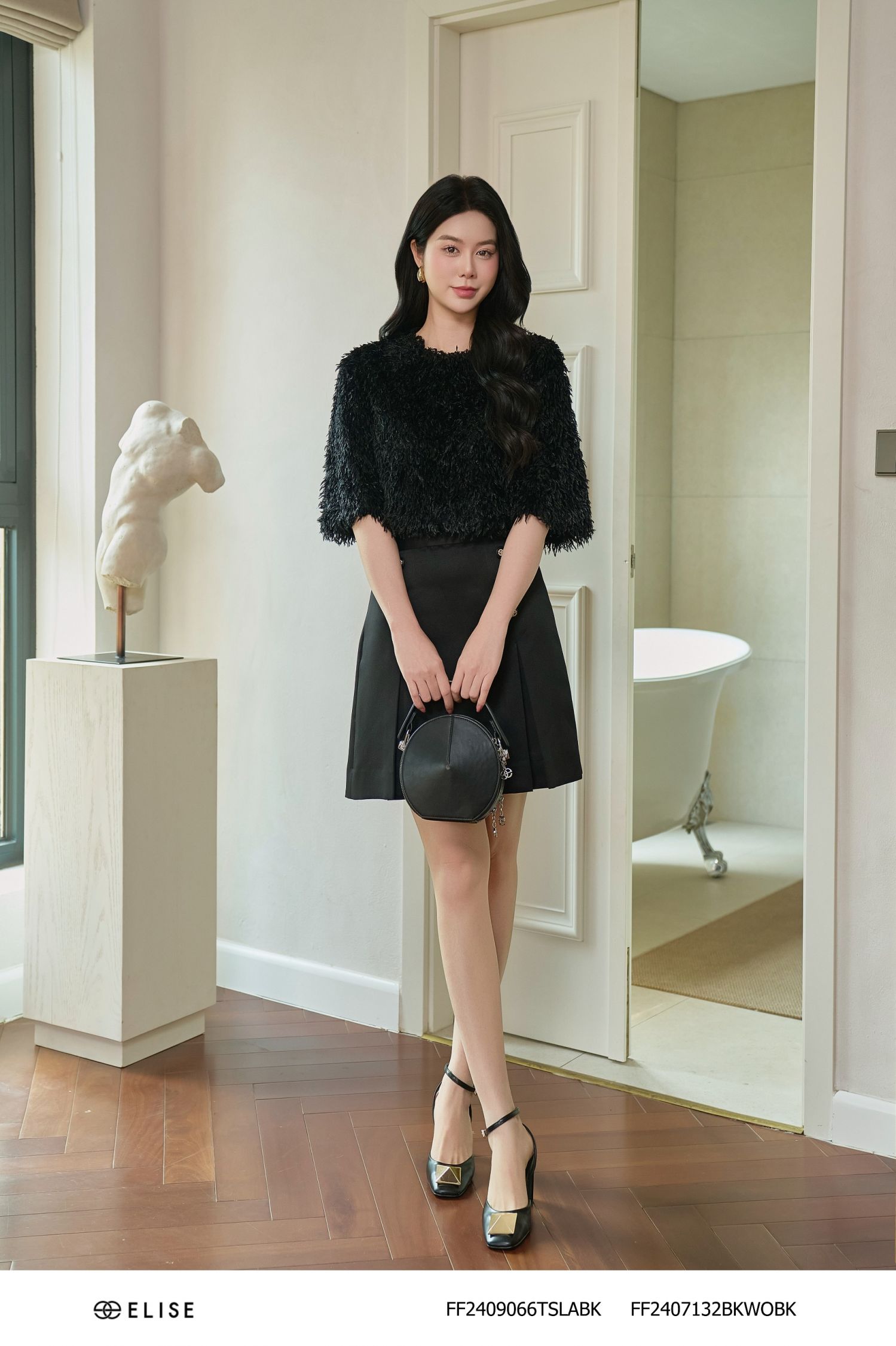 ÁO LỬNG LƯỚI SỢI LÔNG ĐEN