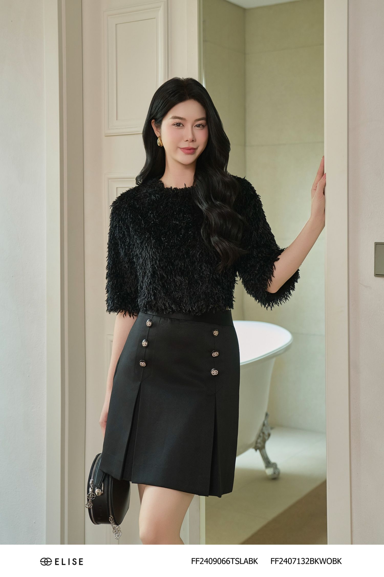 ÁO LỬNG LƯỚI SỢI LÔNG ĐEN