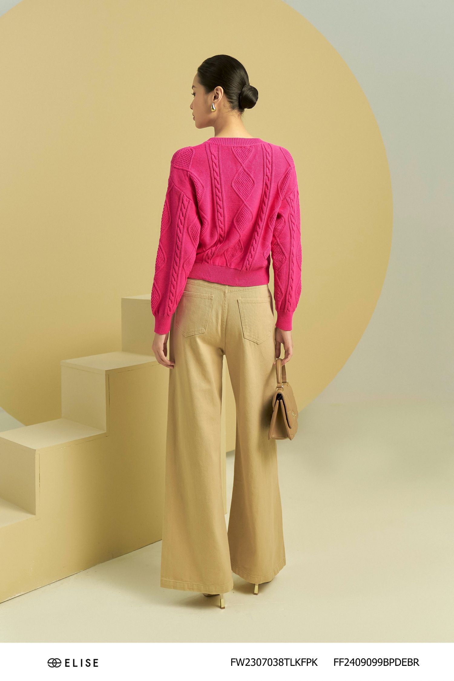 QUẦN JEANS NÂU ỐNG RỘNG