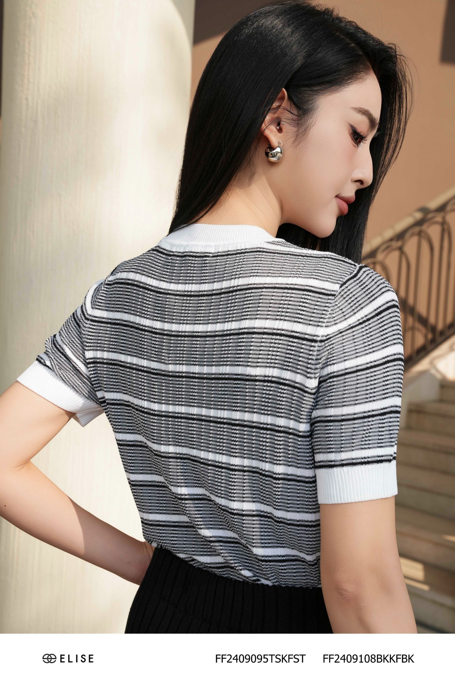 CHÂN VÁY LEN ĐEN XẺ BÊN