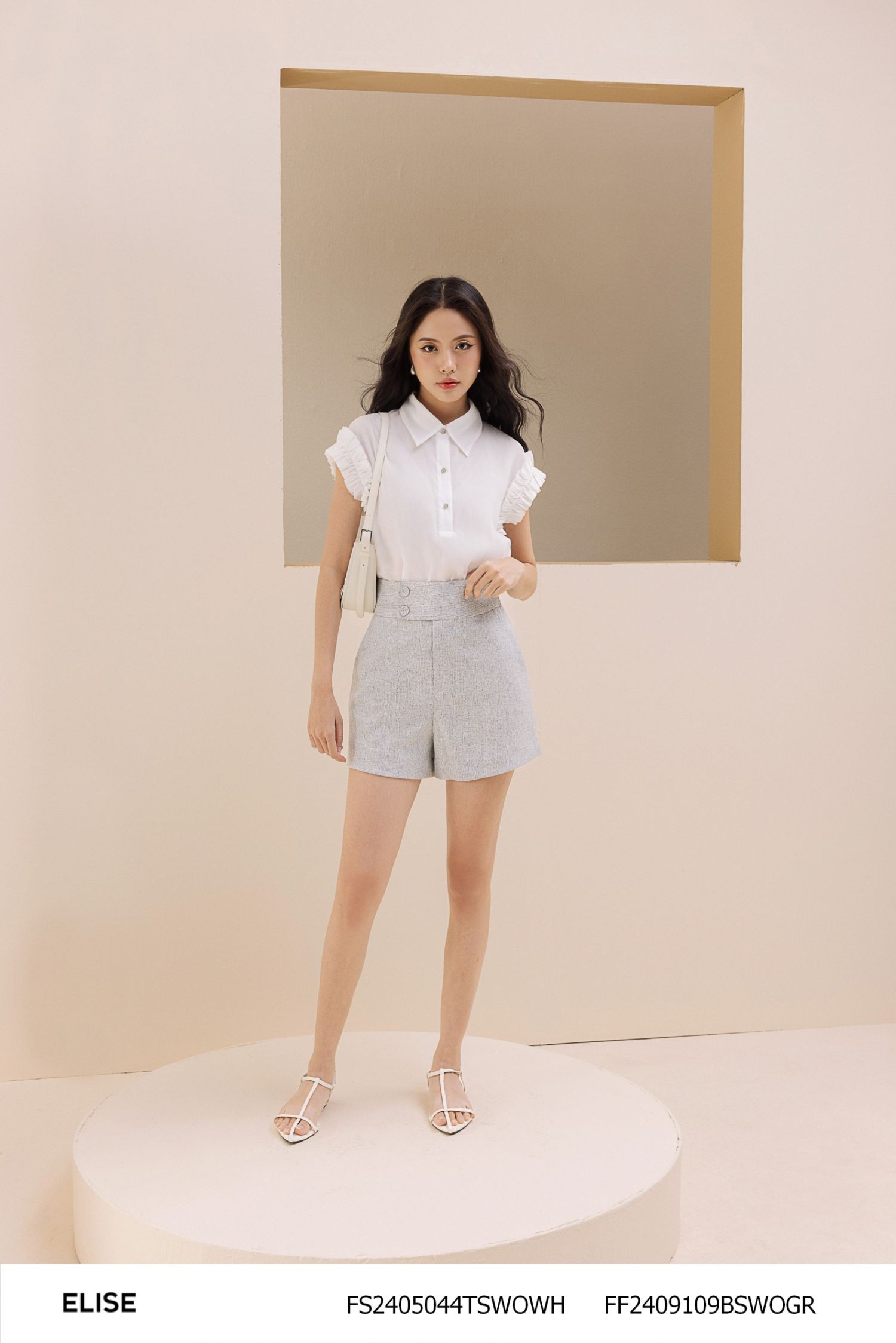 QUẦN SOOC VÂN XÁM TRẮNG CỤC LỆCH