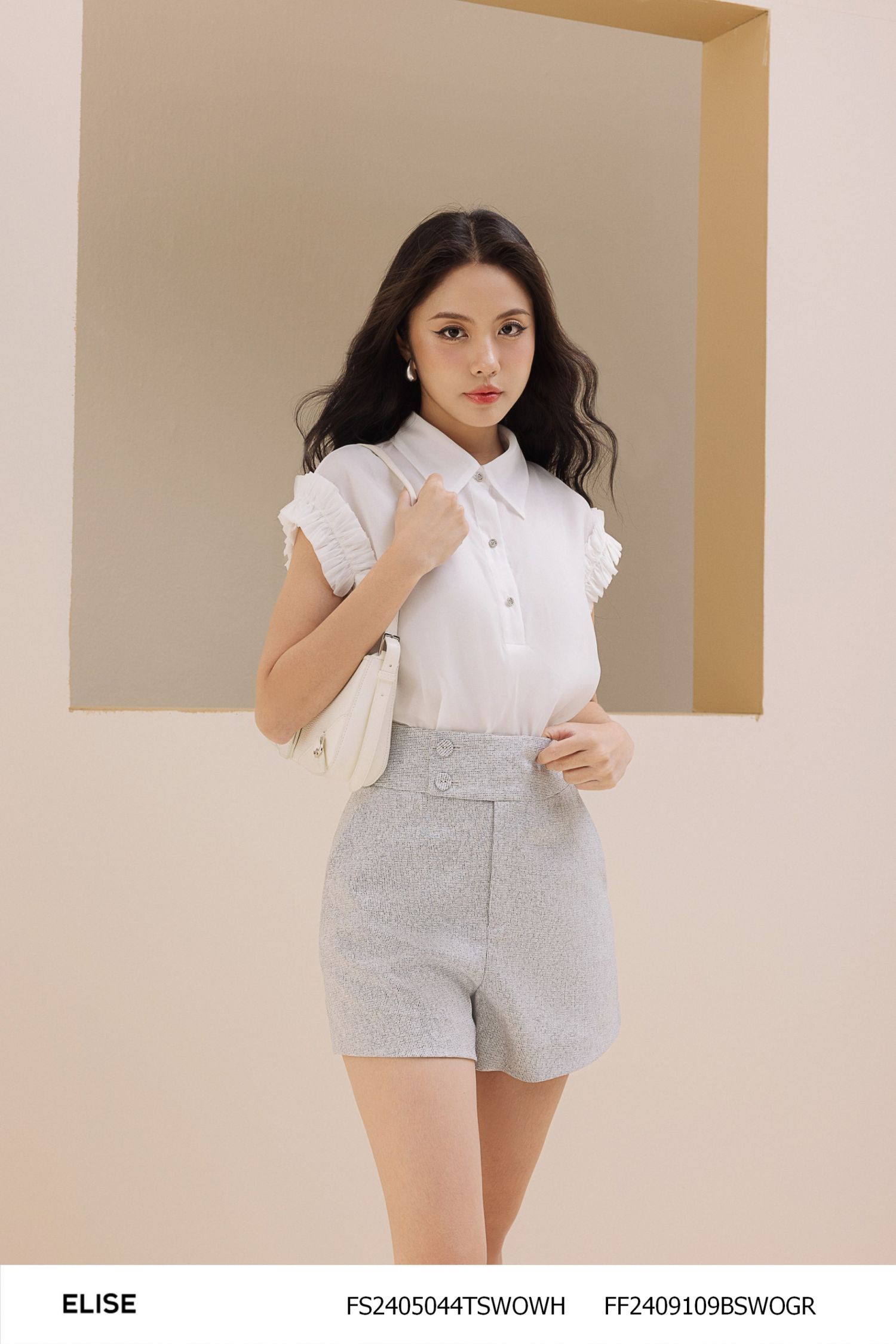 QUẦN SOOC VÂN XÁM TRẮNG CỤC LỆCH