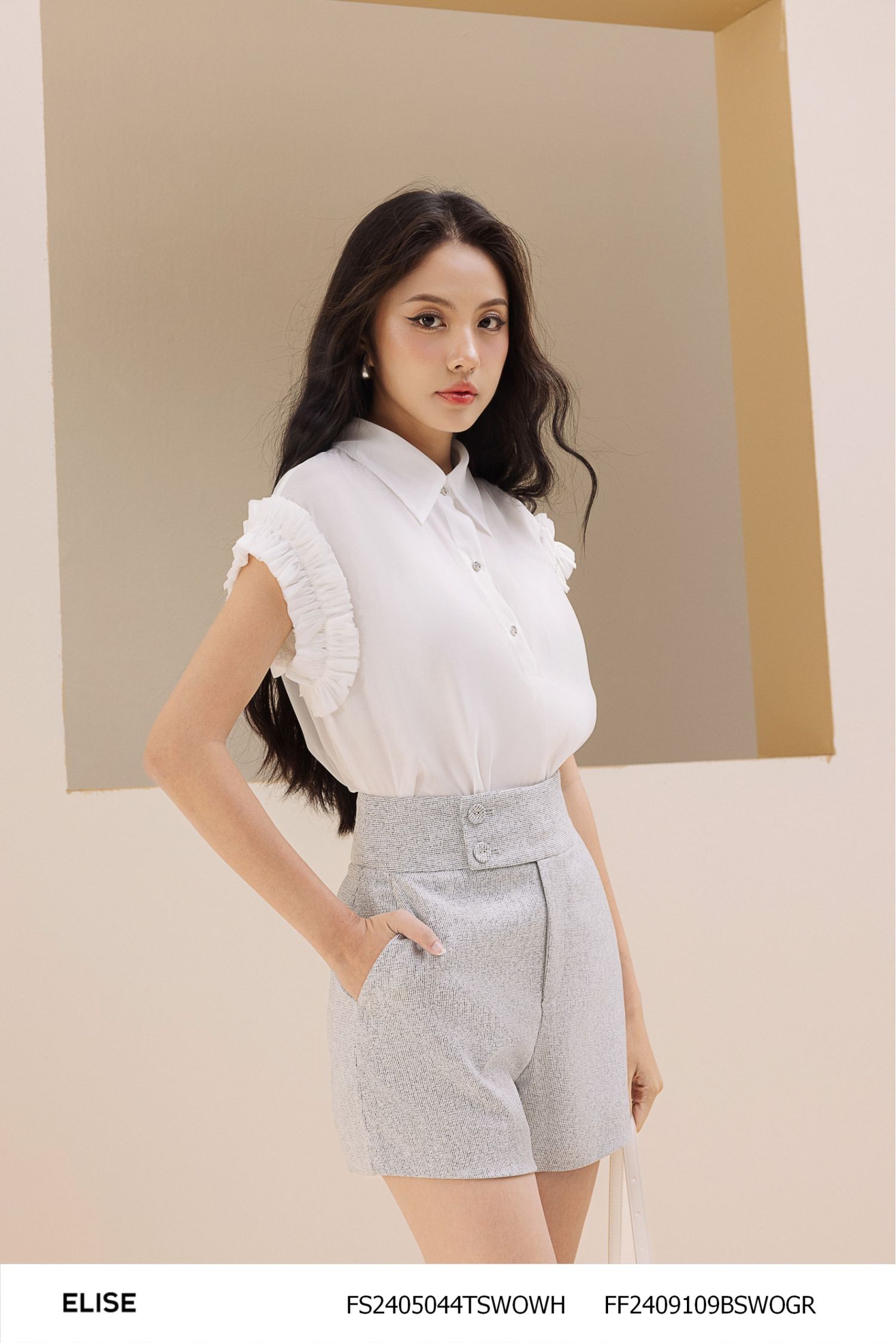 QUẦN SOOC VÂN XÁM TRẮNG CỤC LỆCH