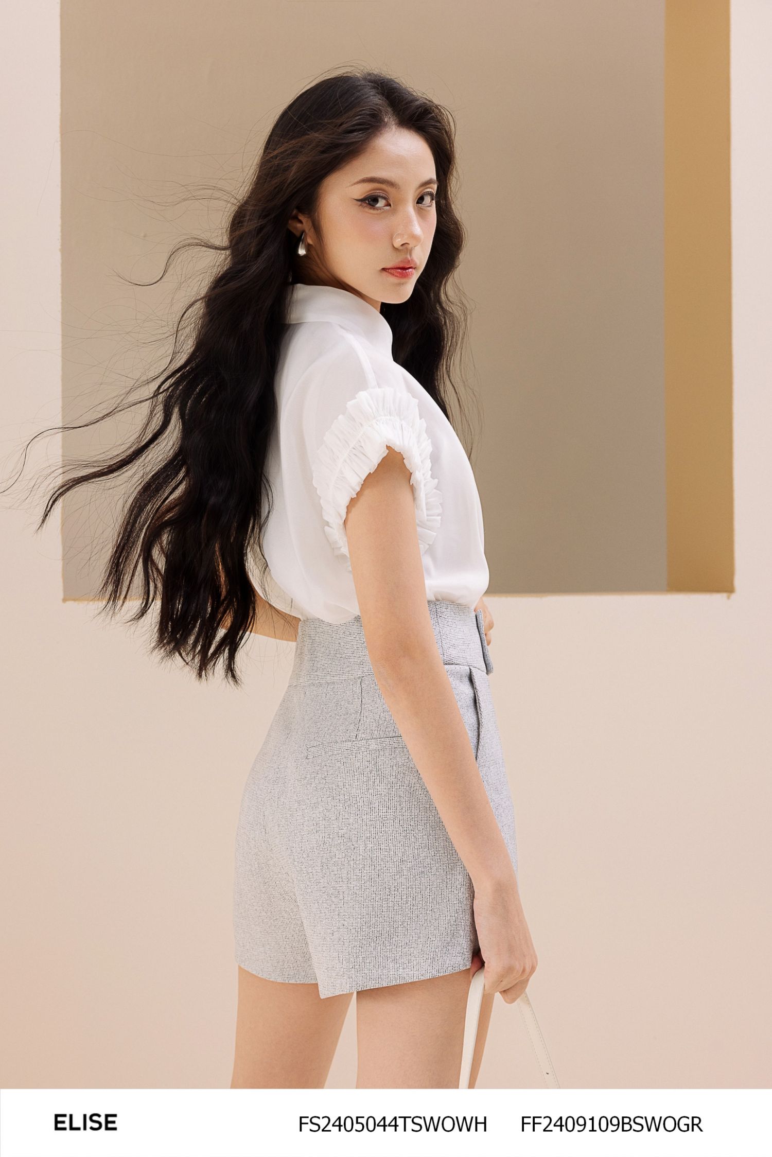 QUẦN SOOC VÂN XÁM TRẮNG CỤC LỆCH