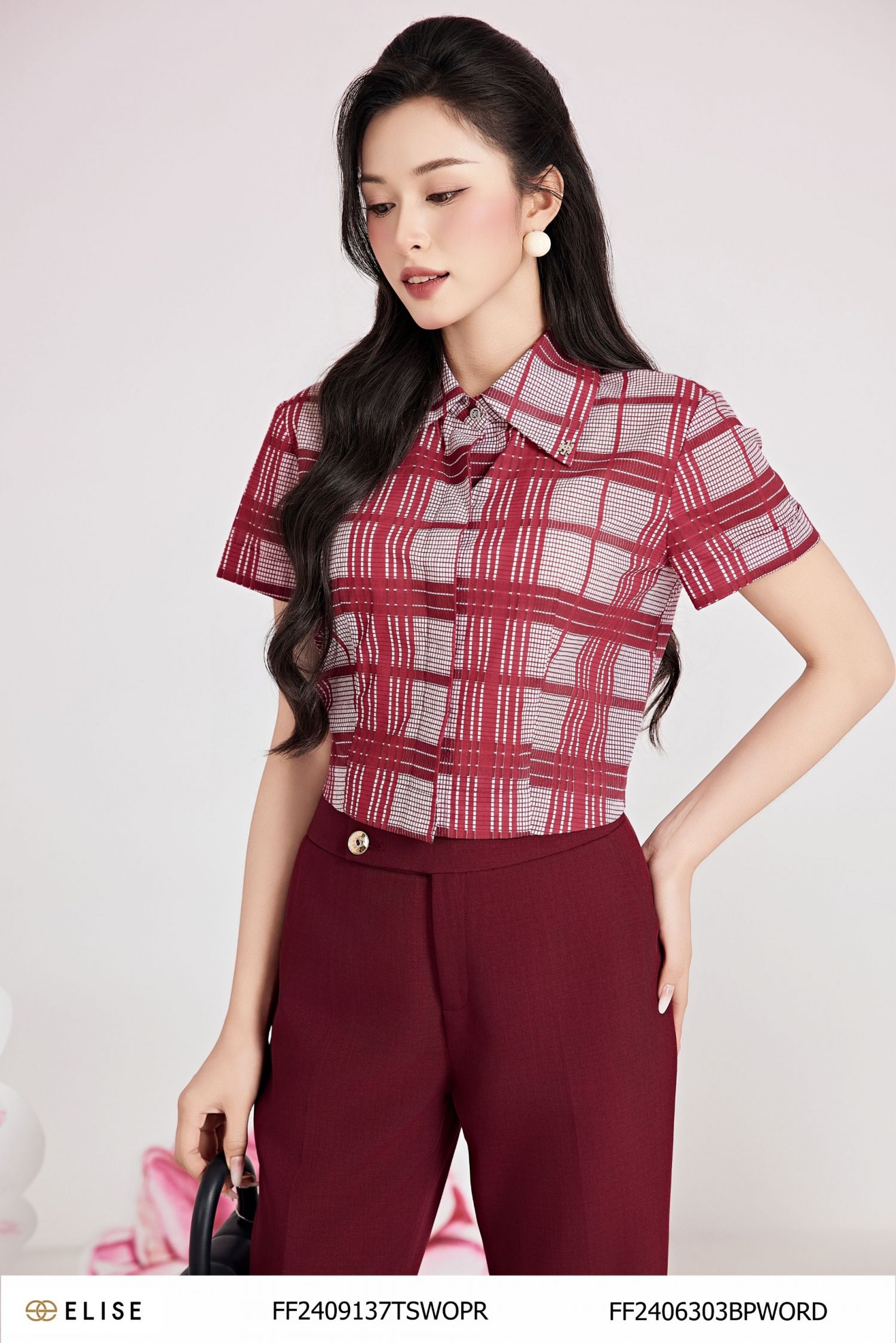 QUẦN BAGGY ĐỎ ĐÔ CẠP TO CÚC LỆCH