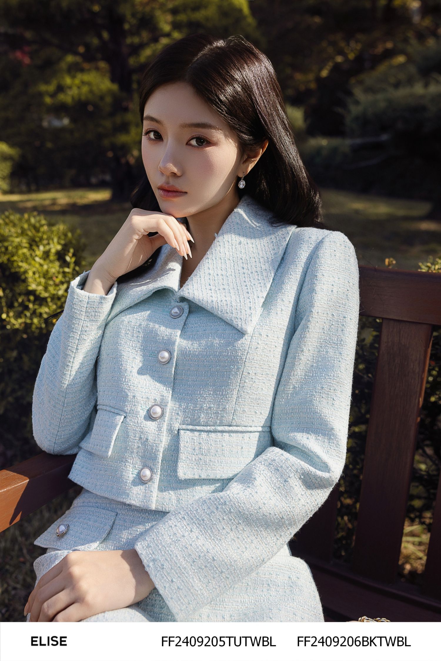VEST LỬNG TWEED XANH TRẮNG KT