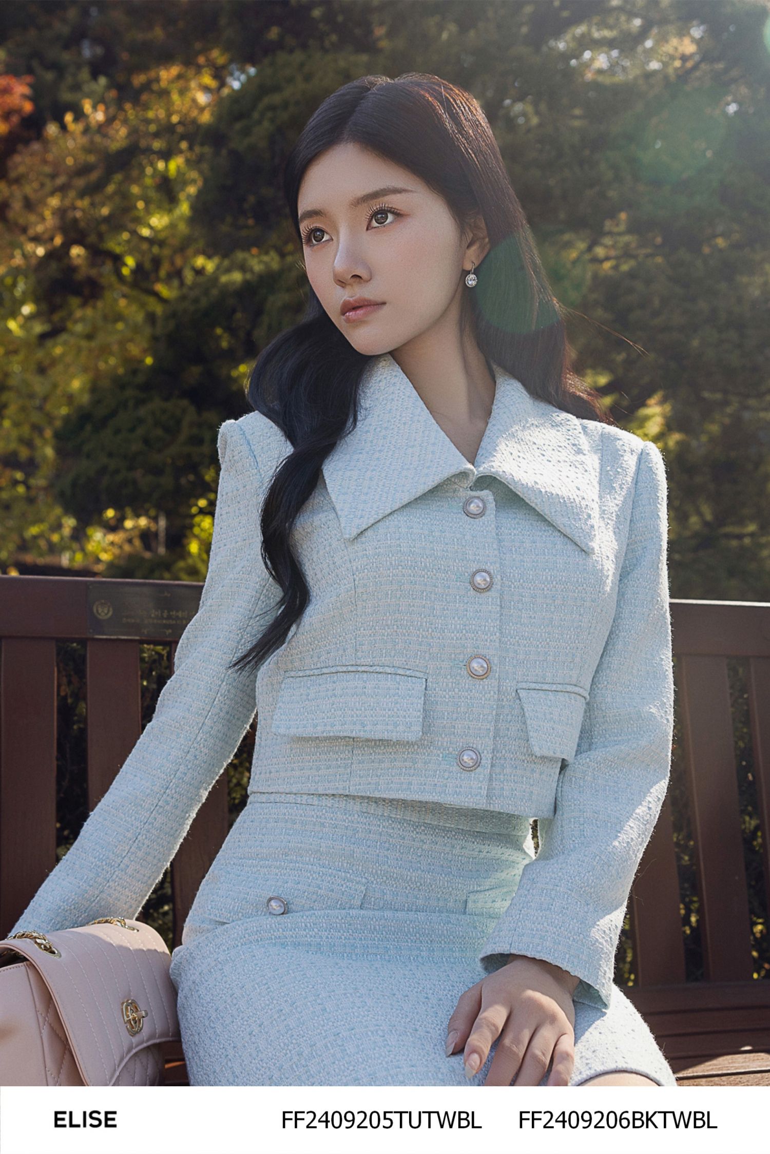 VEST LỬNG TWEED XANH TRẮNG KT