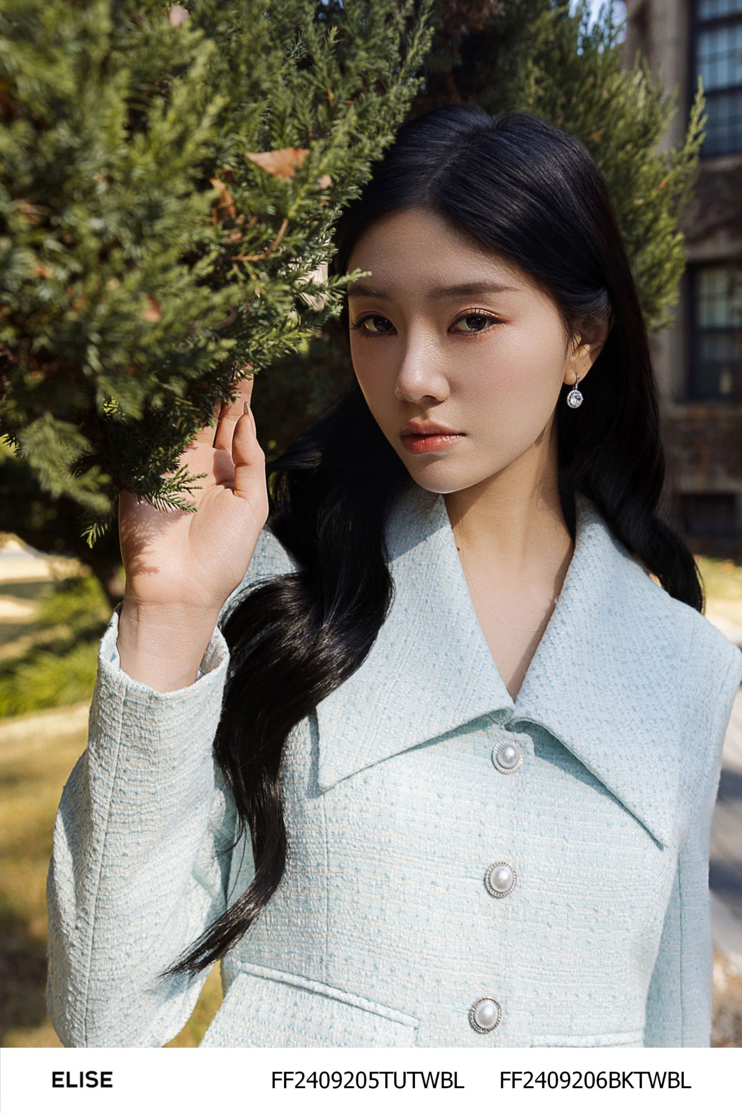 VEST LỬNG TWEED XANH TRẮNG KT