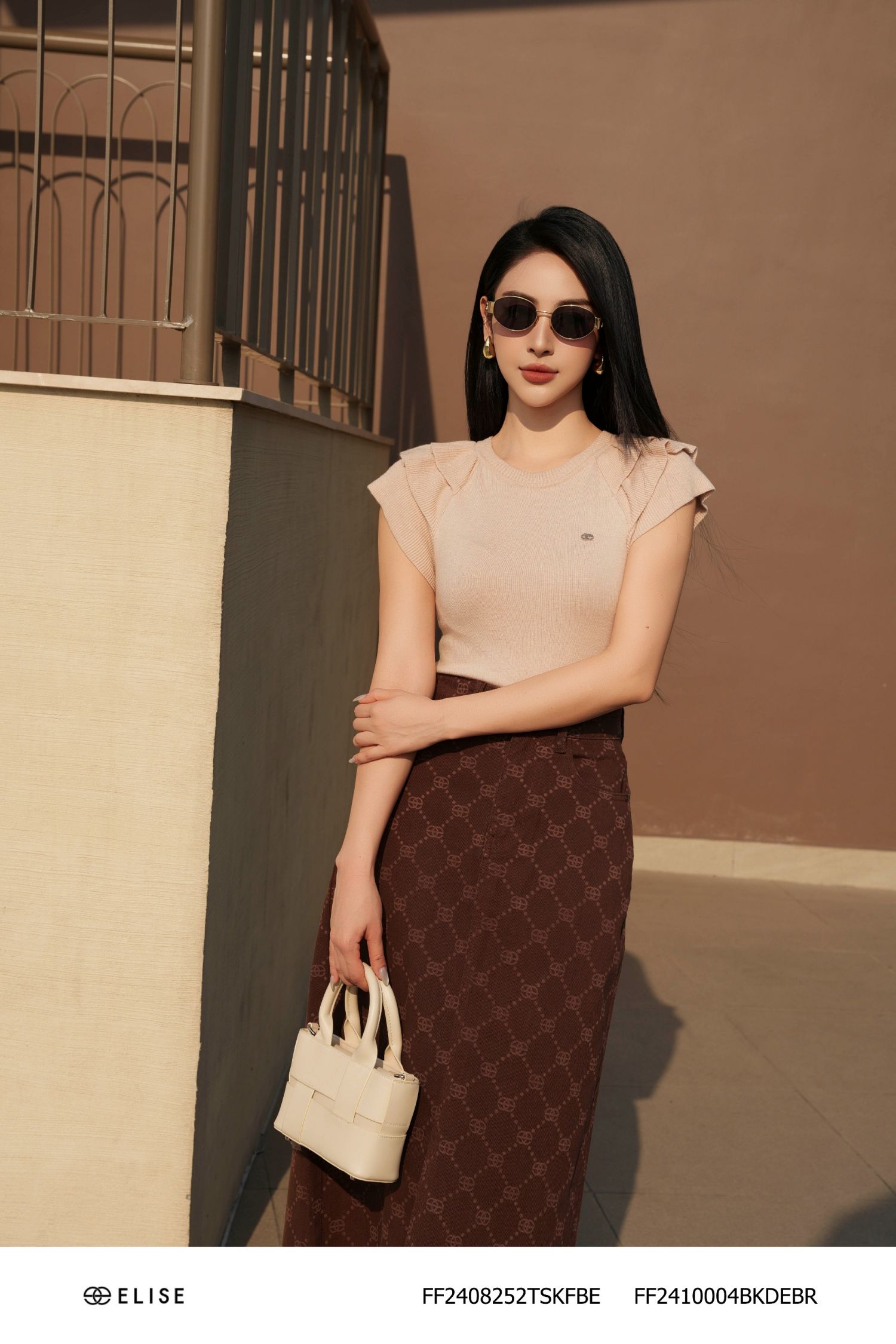 CHÂN VÁY JEANS DÀI NÂU
