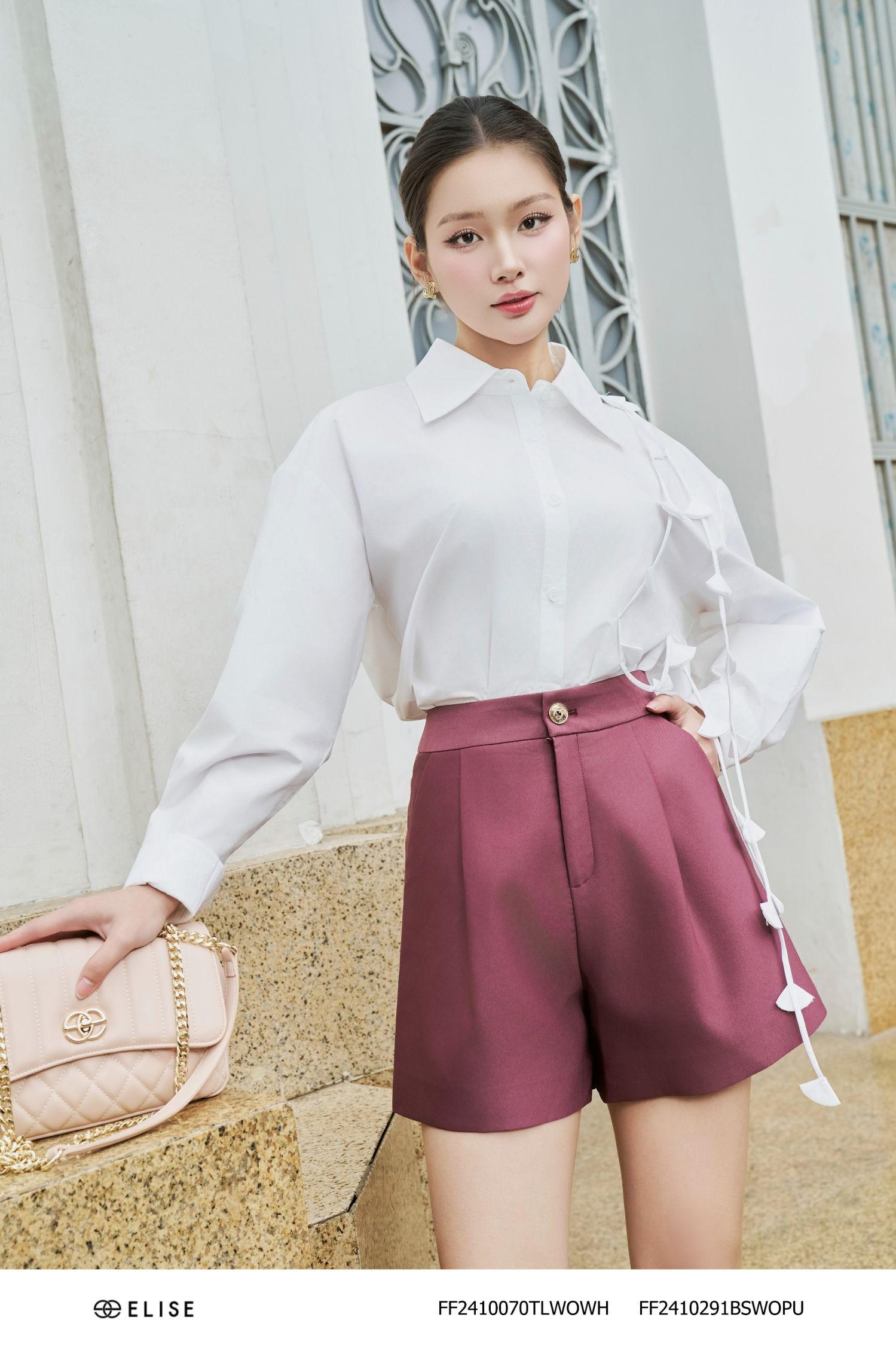 ÁO THÔ TRẮNG DÂY HOA