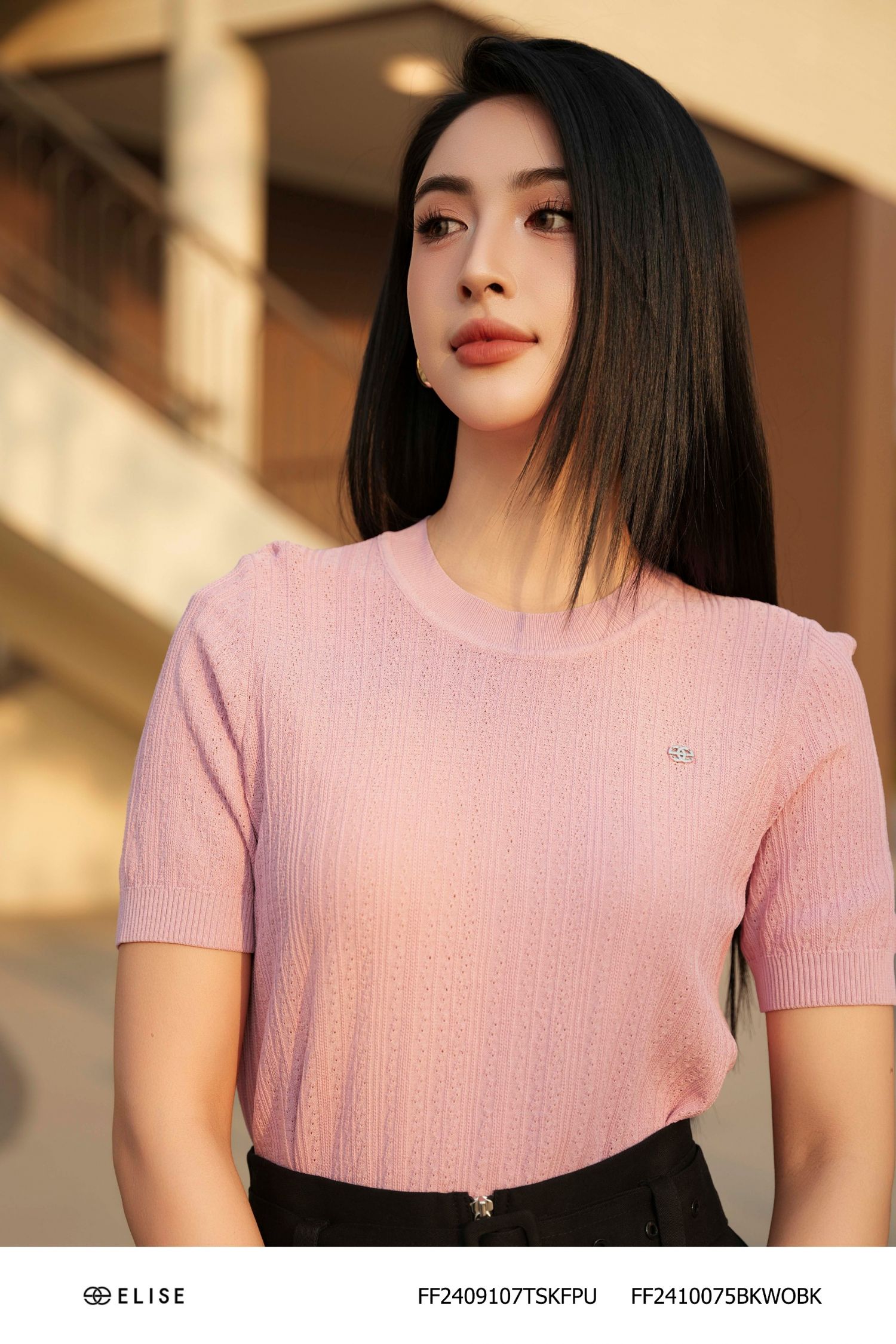 CHÂN VÁY KAKI ĐEN PHỐI KHÓA ĐỒNG