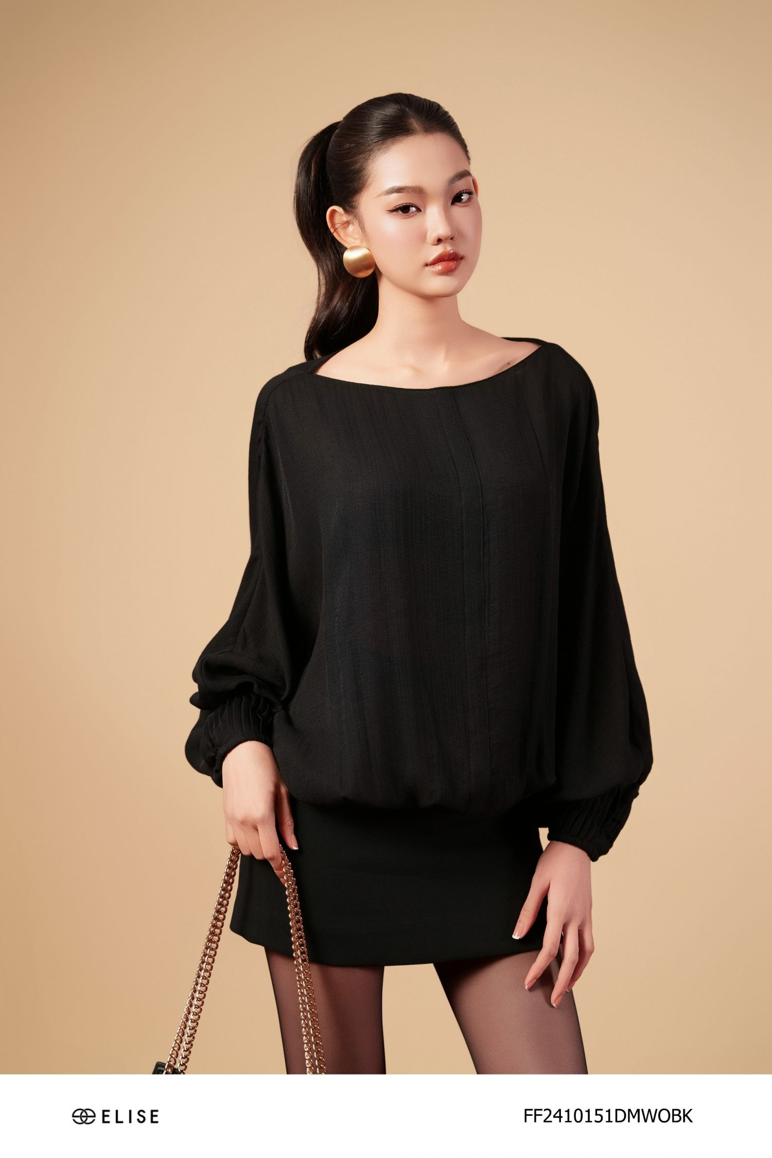ĐẦM ĐEN NGẮN TAY BOM