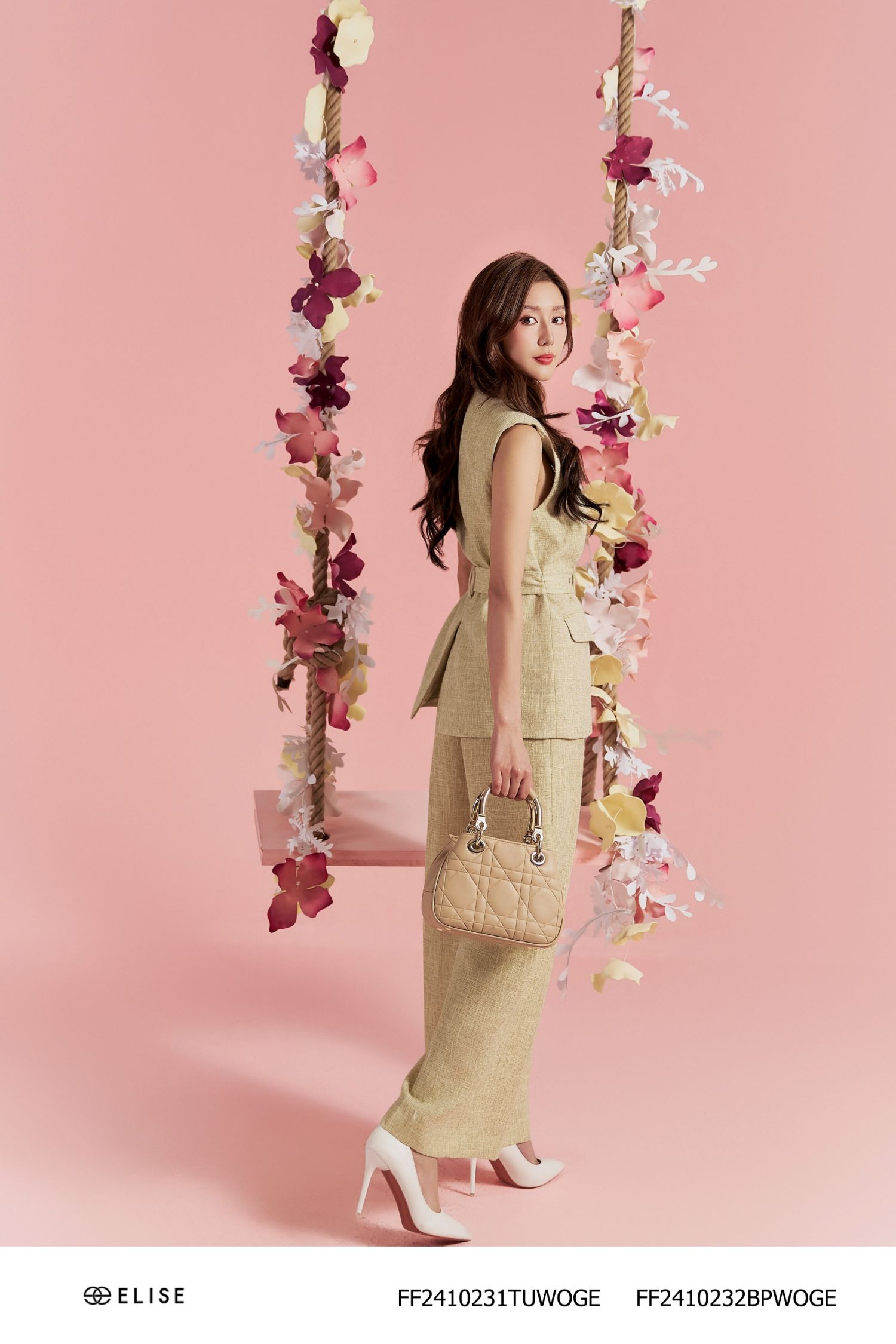 VEST SN SỢI XANH CỐM ĐAI EO