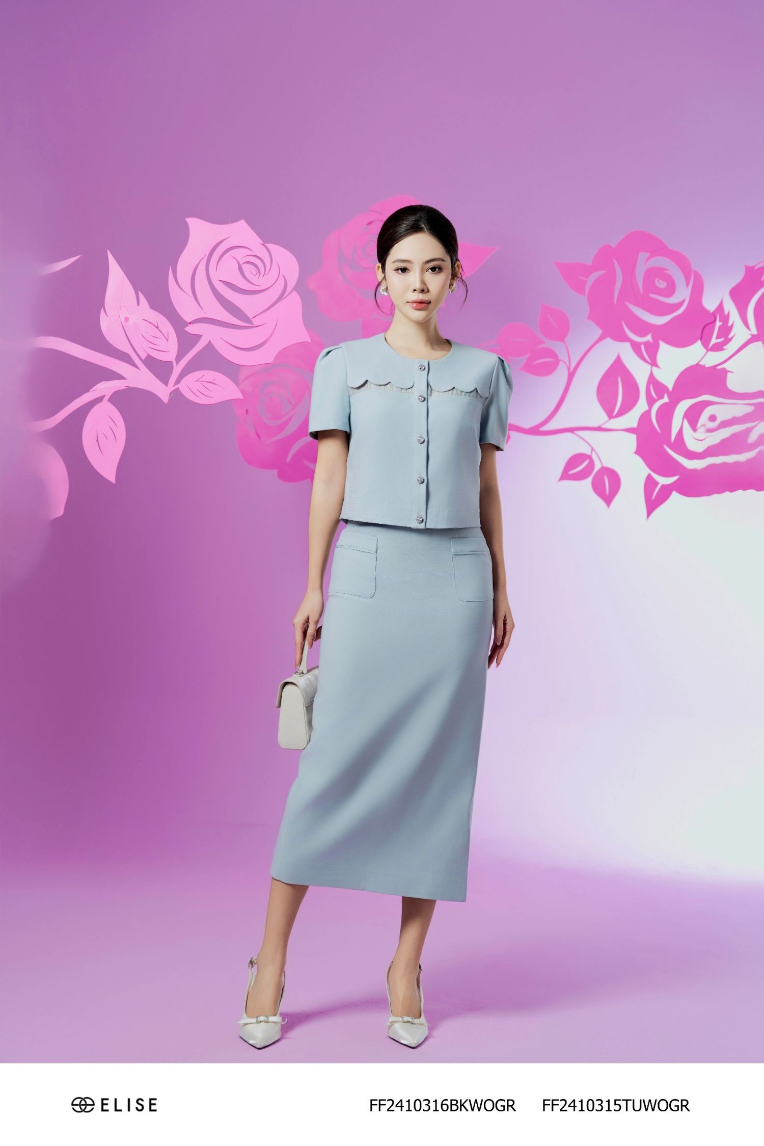 VEST XANH GHI NGỰC PHỐI TƠ VIỀN SÓNG