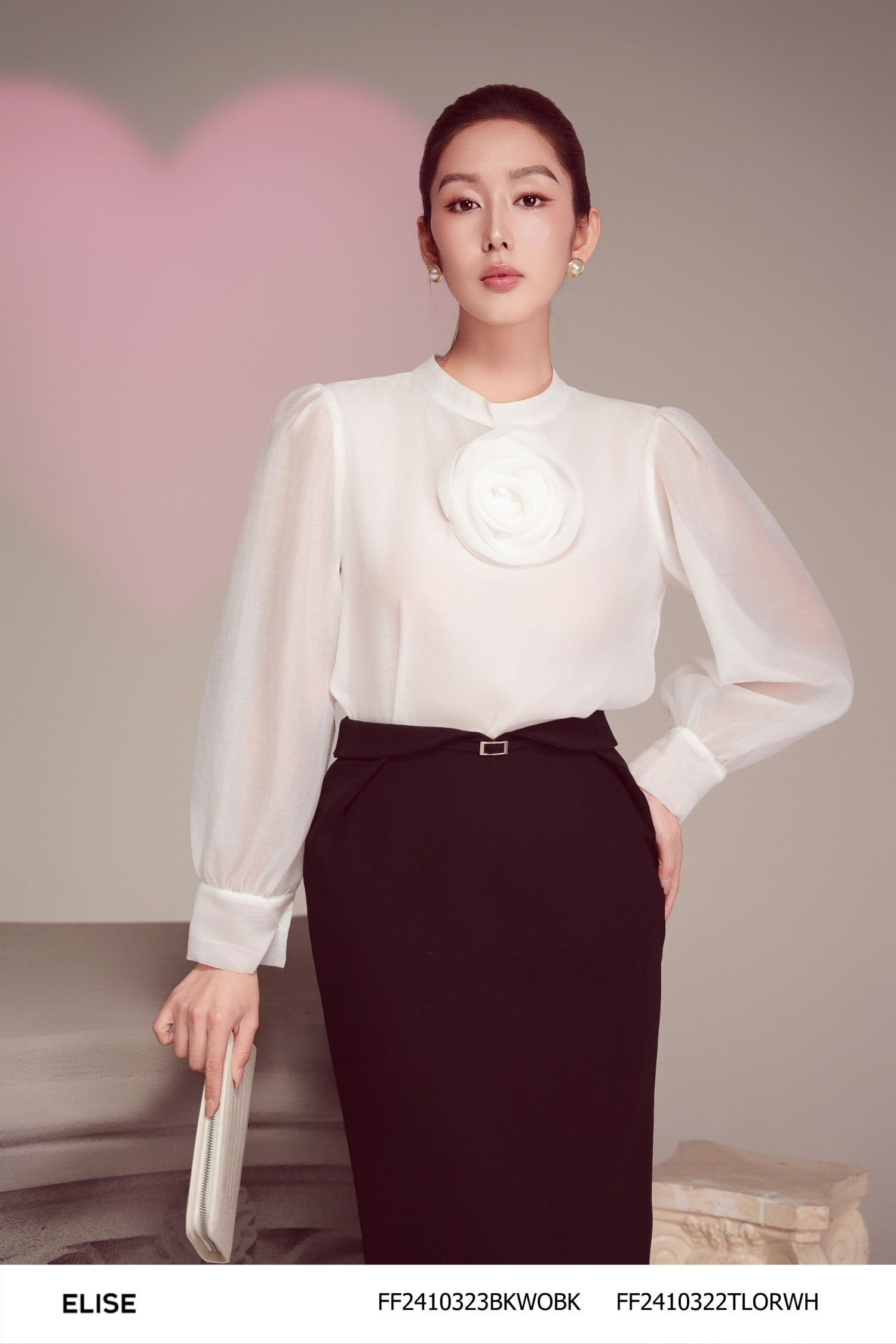 JUPE BÚT CHÌ ĐEN CẠP CONG LY SÚP