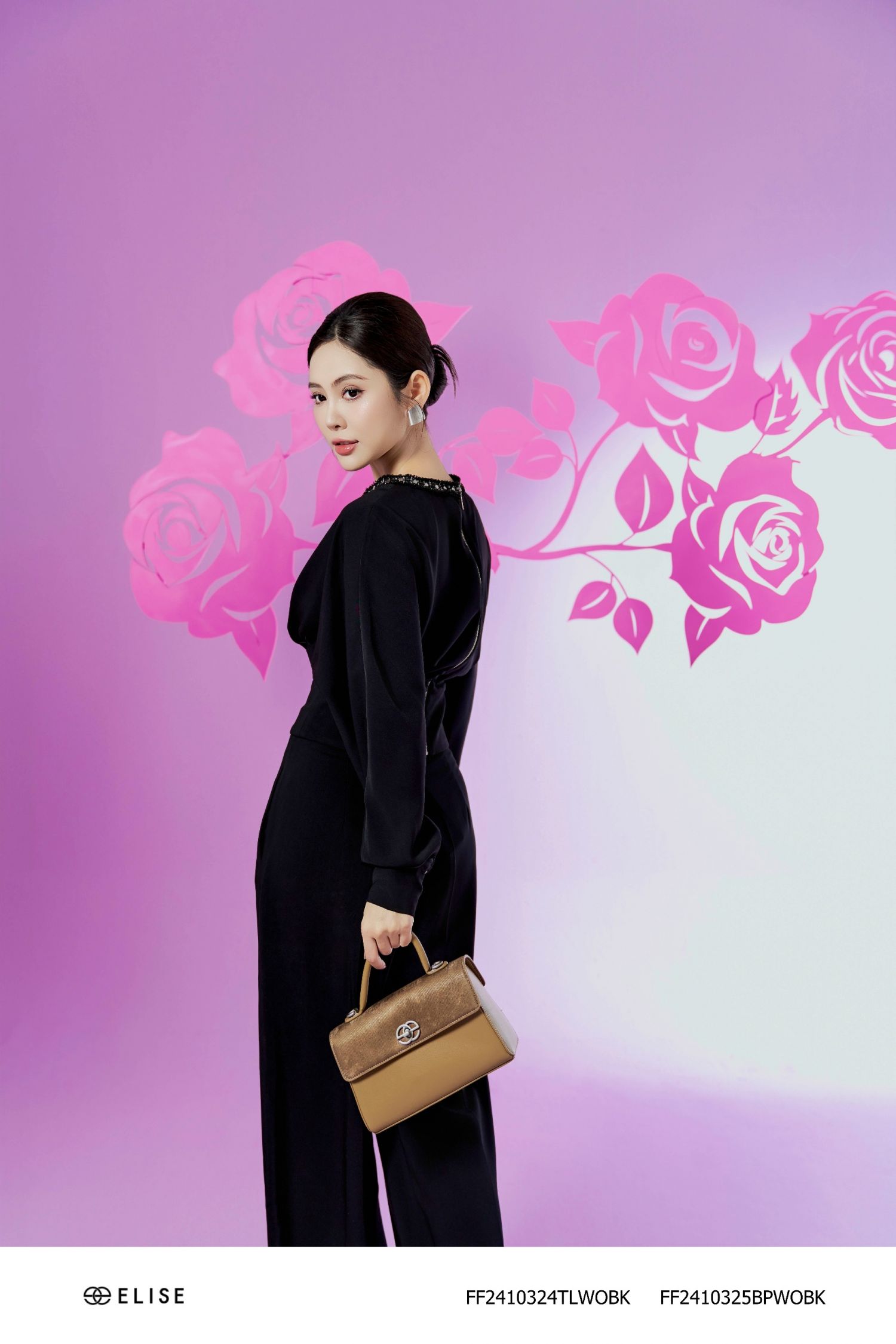 ÁO ĐEN TAY LIỀN CỔ DÂY PK
