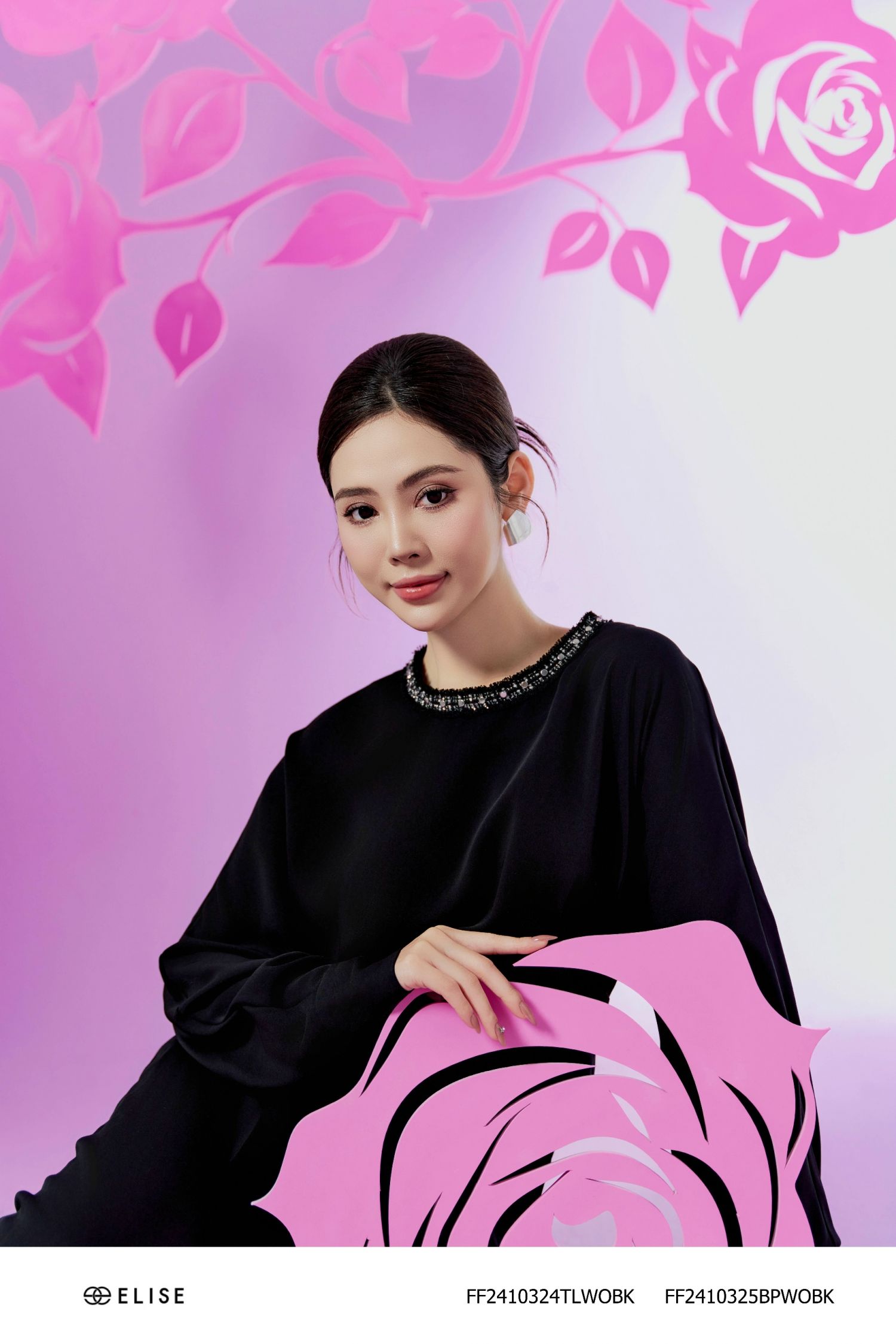 ÁO ĐEN TAY LIỀN CỔ DÂY PK