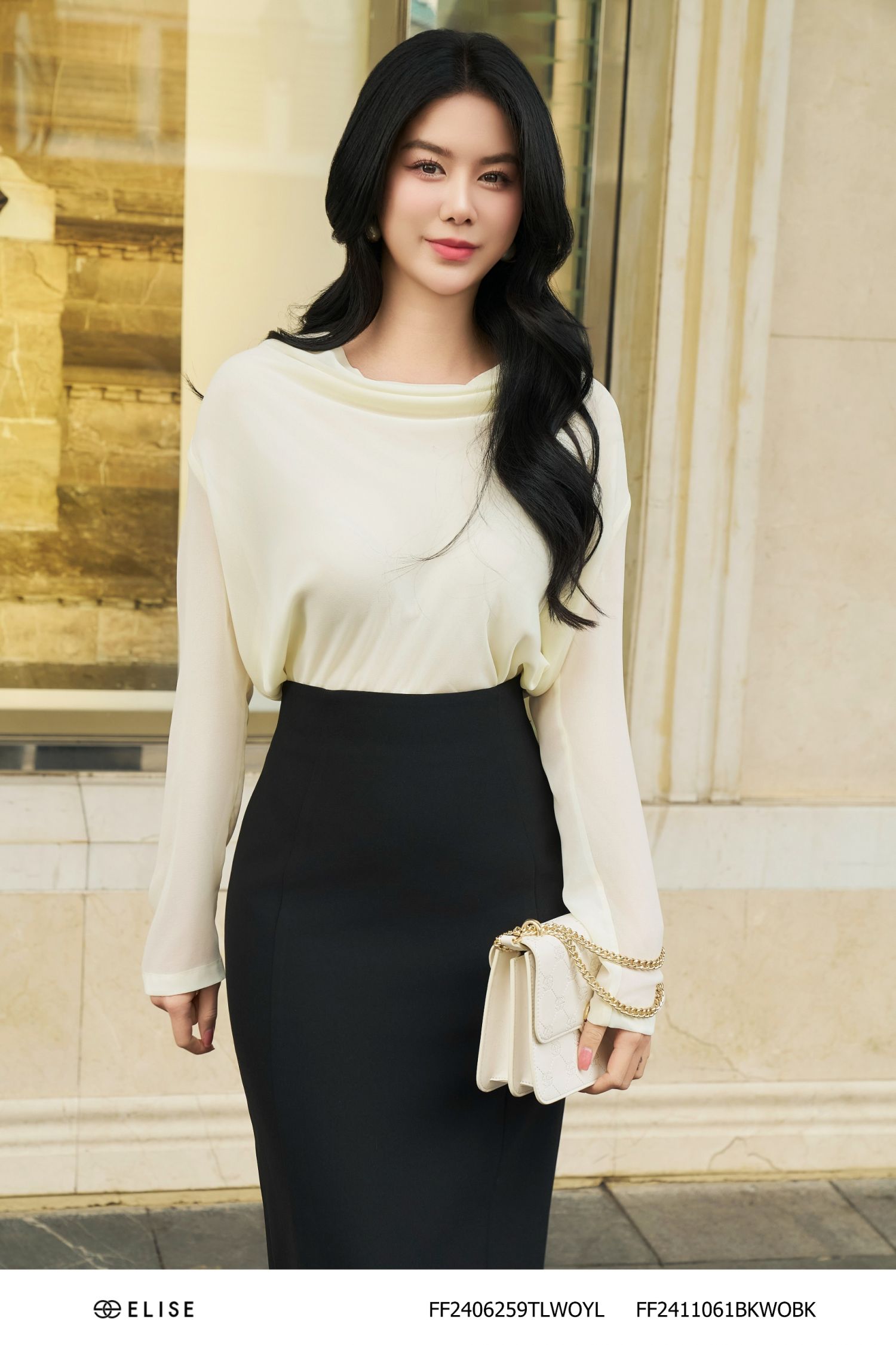 JUPE DÀI ĐEN CẠP LIỀN