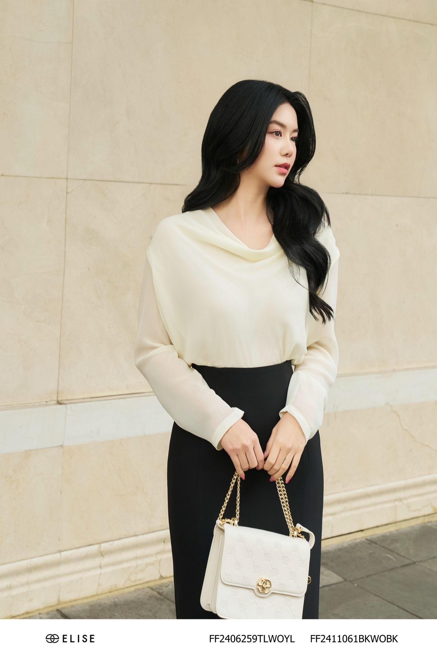JUPE DÀI ĐEN CẠP LIỀN
