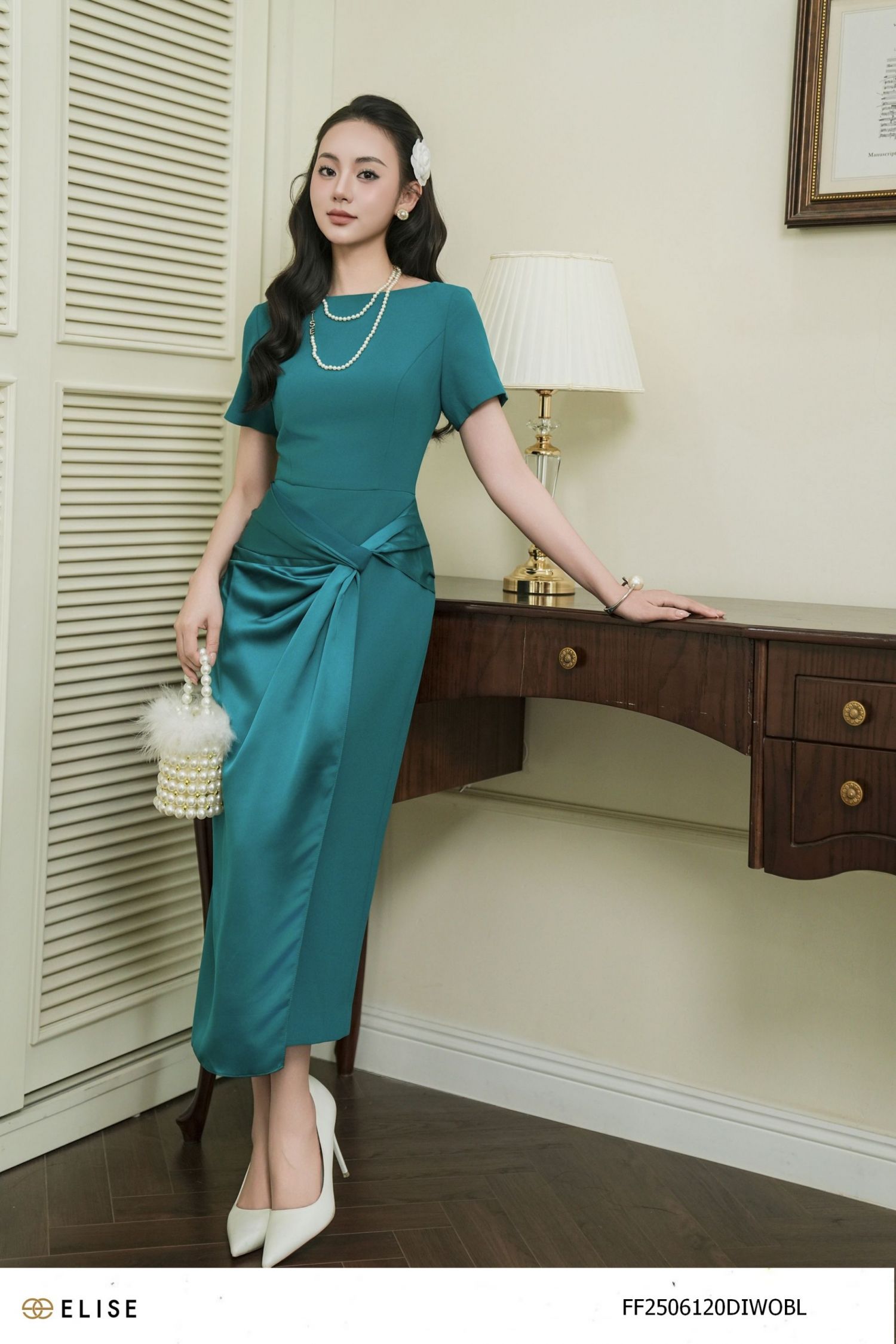 ĐẦM SẠN XANH VẠT CHỒNG LỆCH