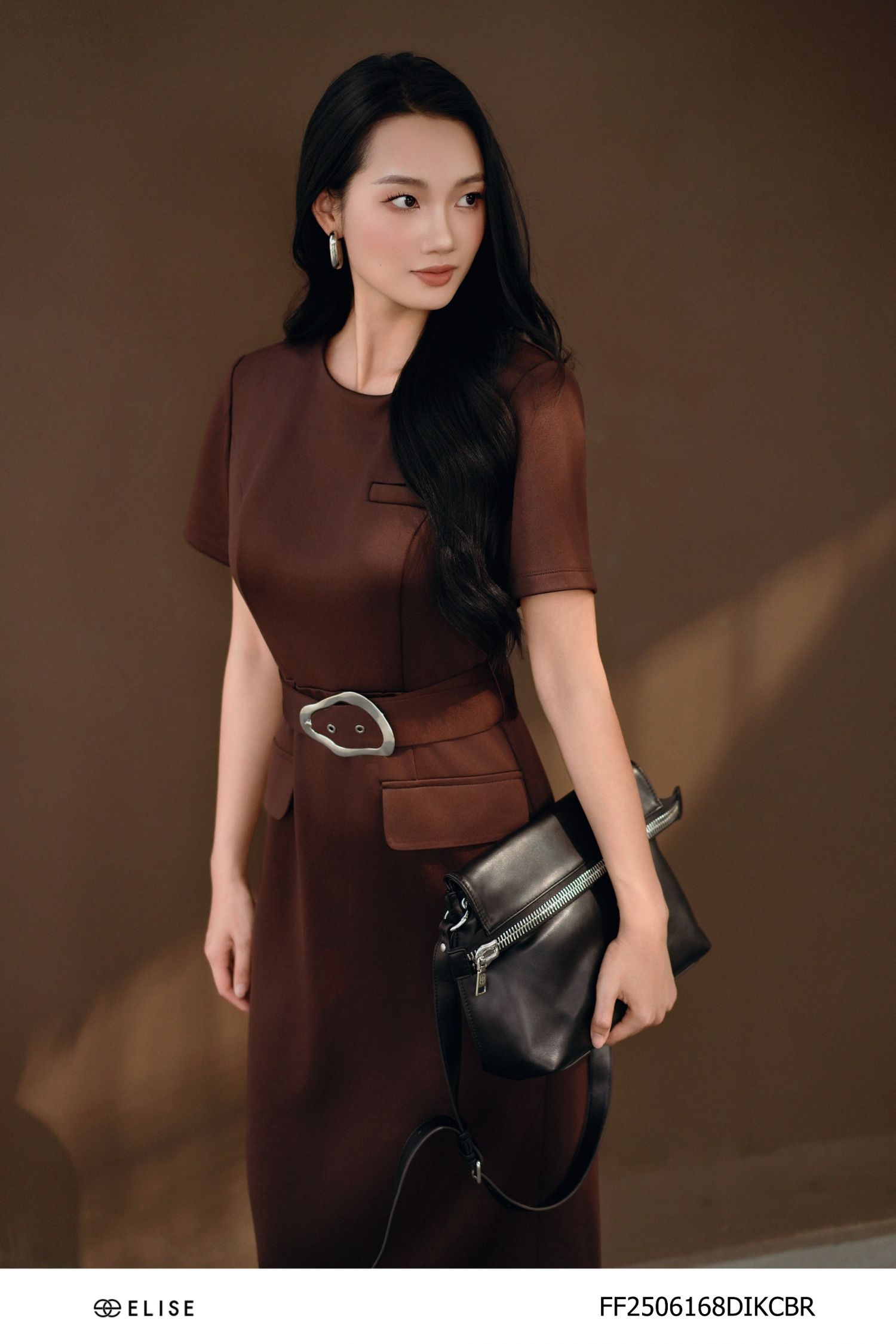 ĐẦM UMI NÂU TRẦM ĐAI EO