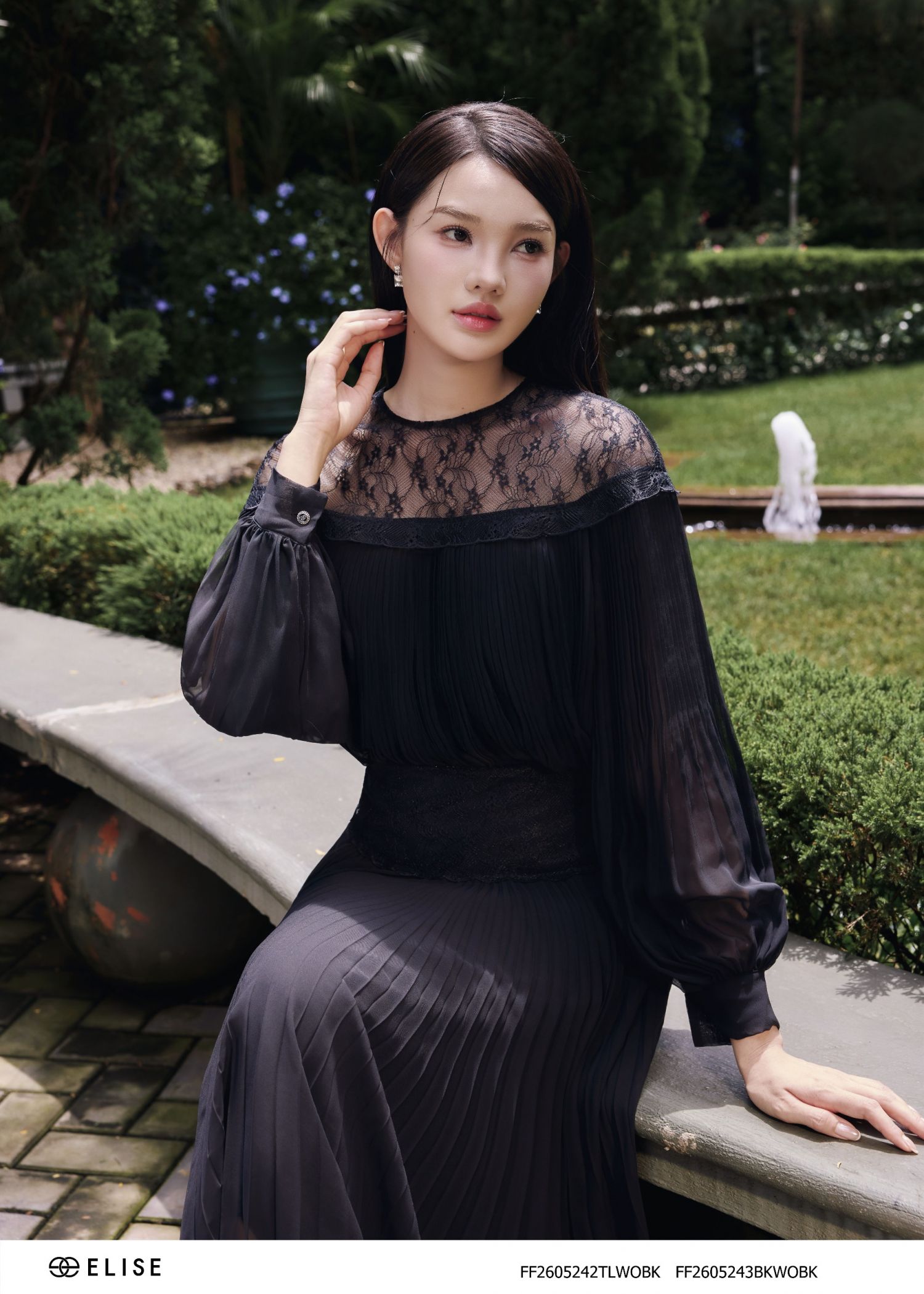 ÁO CHIFFON ĐEN DẬP LY