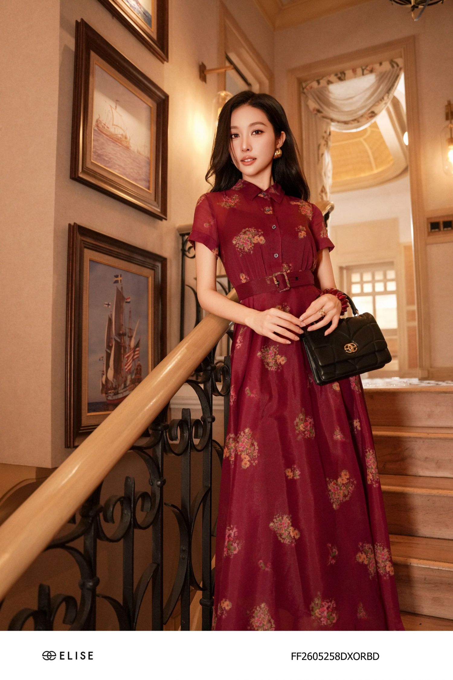 ĐẦM TƠ ĐỎ RƯỢU HT HOA NHÍ