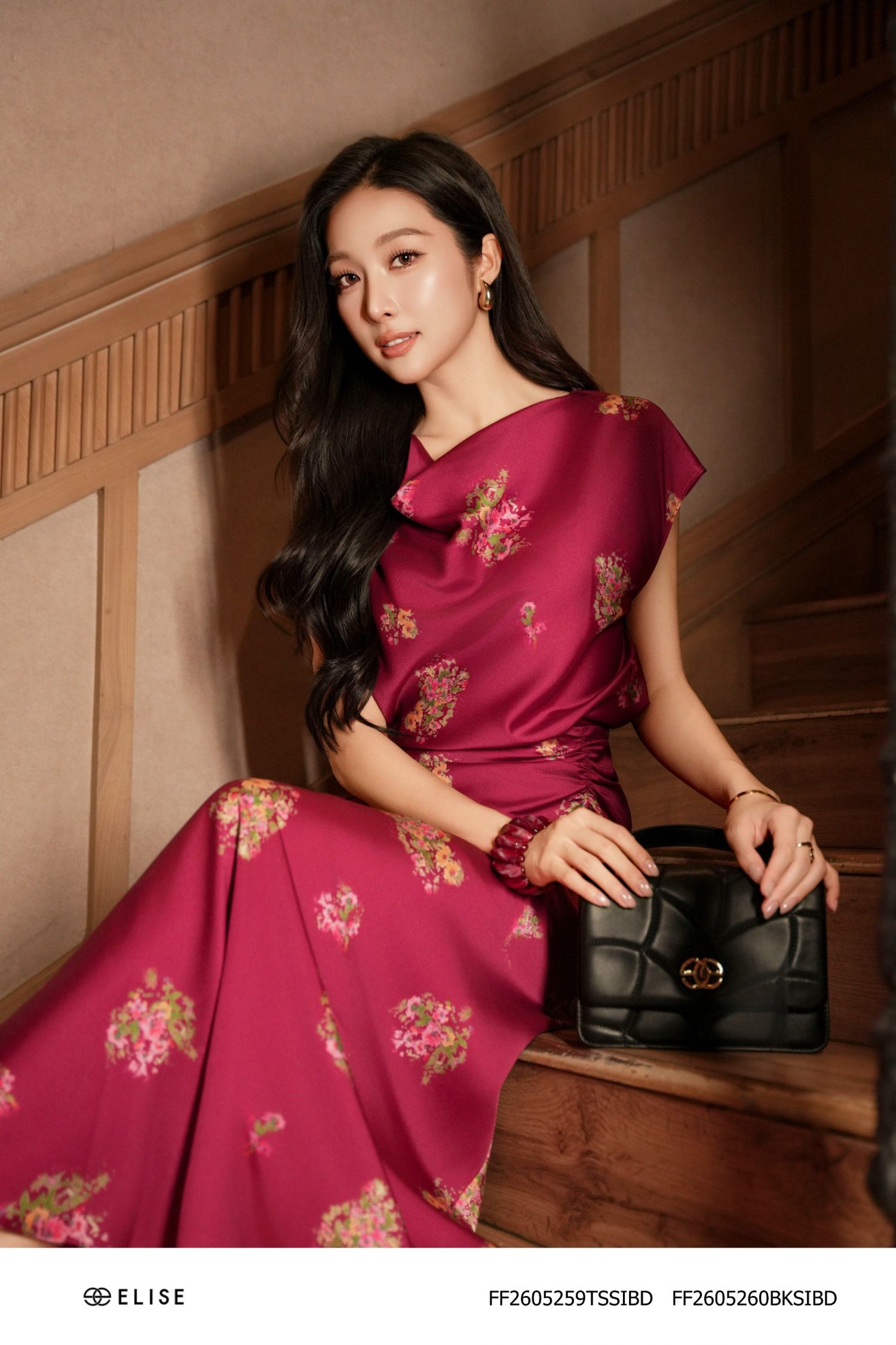 ÁO LỤA ĐỎ RƯỢU HT HOA NHÍ