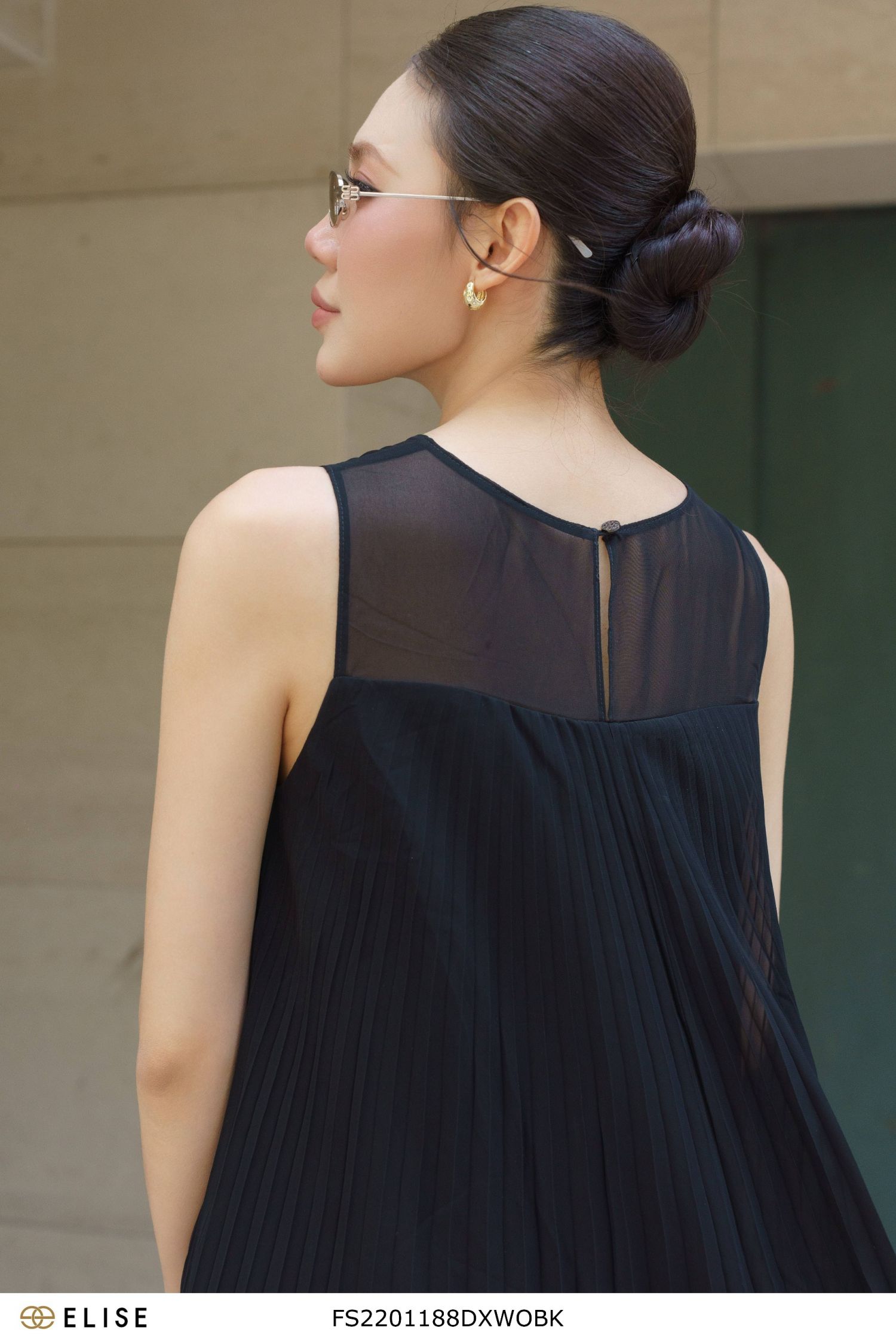 MAXI CHIFFON ĐEN DẬP LY