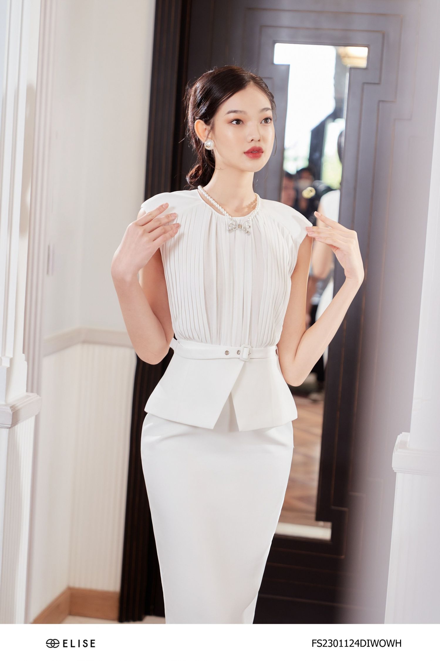 Đầm peplum công sở dáng ôm tay lỡ KK120-13 | Thời trang công sở K&K Fashion
