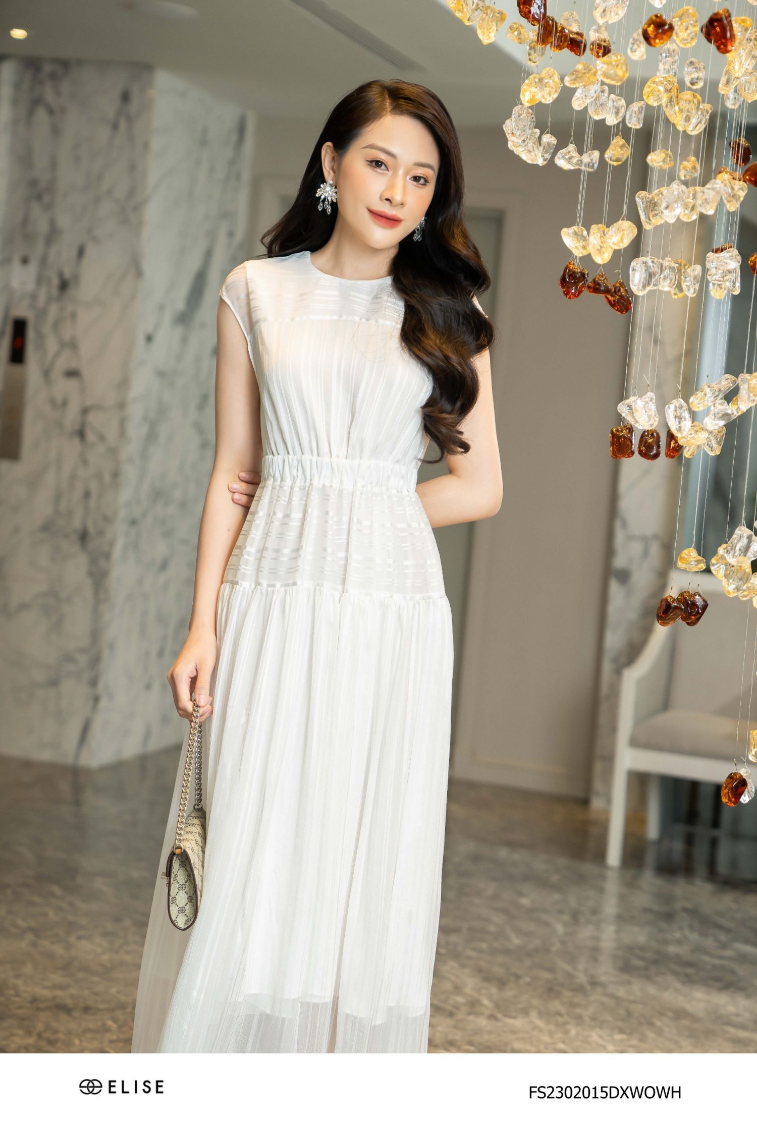 Váy Liền Chun Eo Hoa Nhí Vàng