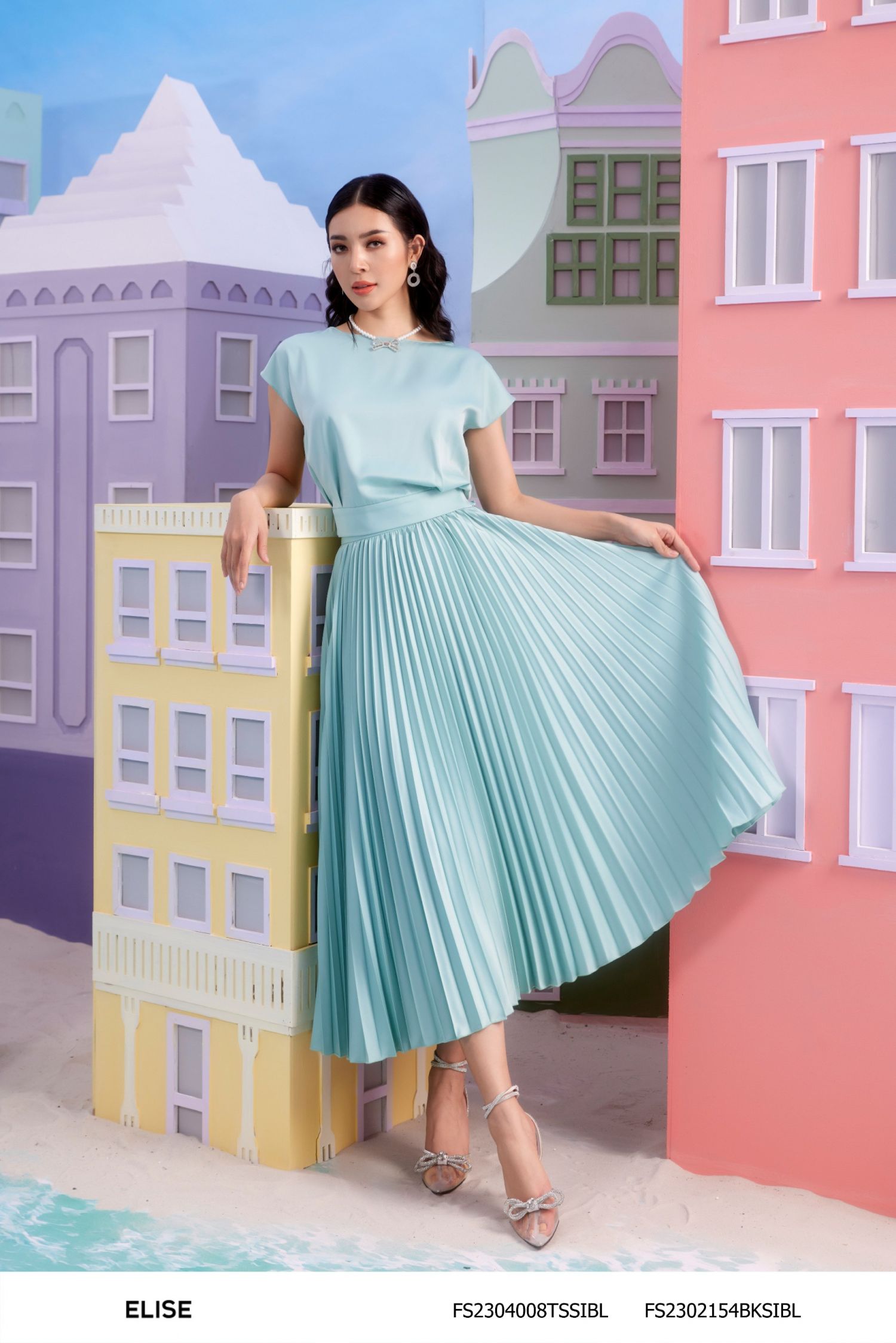 HÀNG LOẠI 1] Váy Đầm dự tiệc màu xanh li eo cúc ngọc màu xanh thanh lịch  (Thời trang công sở VIP) (Cam kết hàng y hình) | Shopee Việt Nam