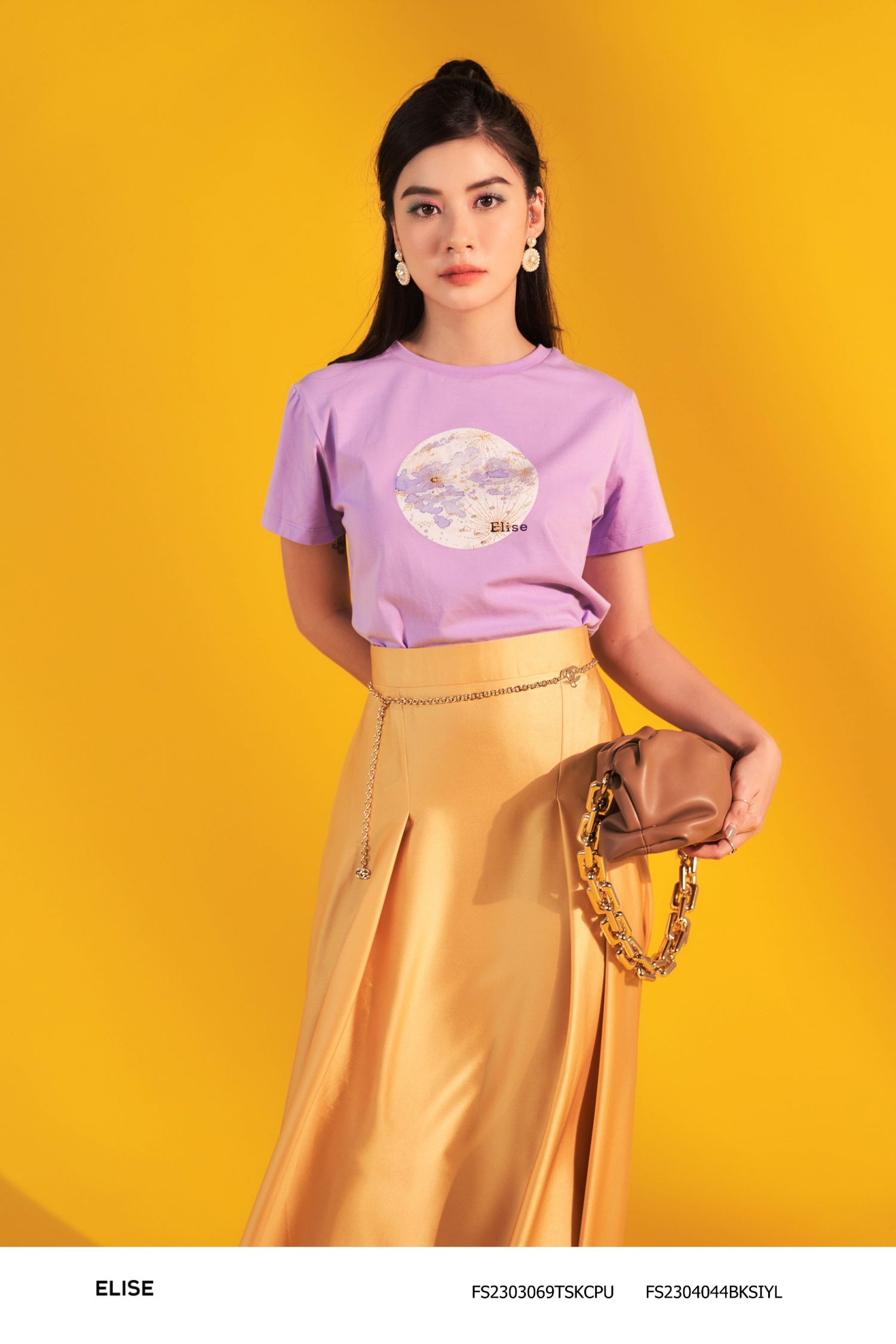 ÁO THUN TÍM IN HÌNH ĐÍNH CƯỜM