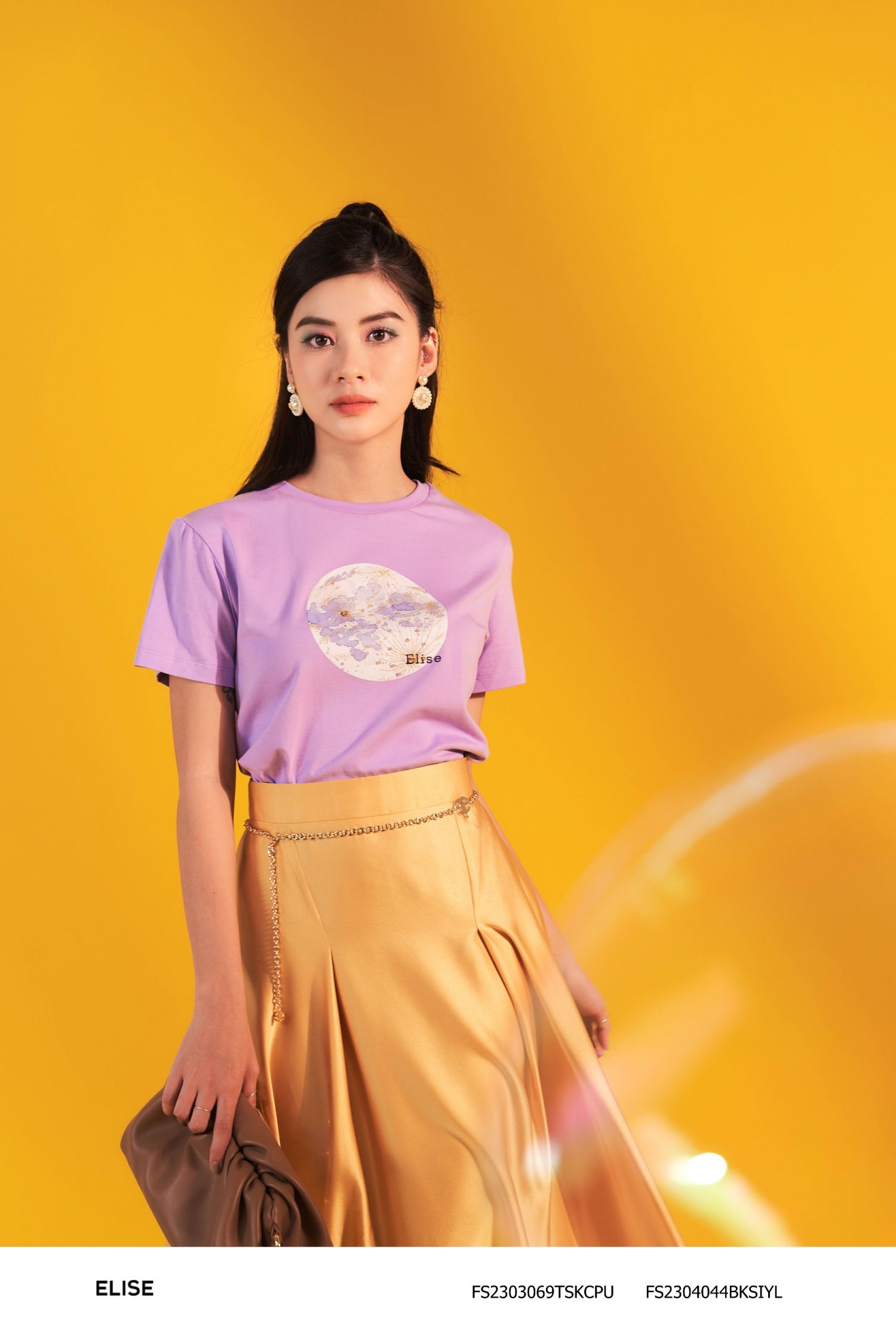 ÁO THUN TÍM IN HÌNH ĐÍNH CƯỜM