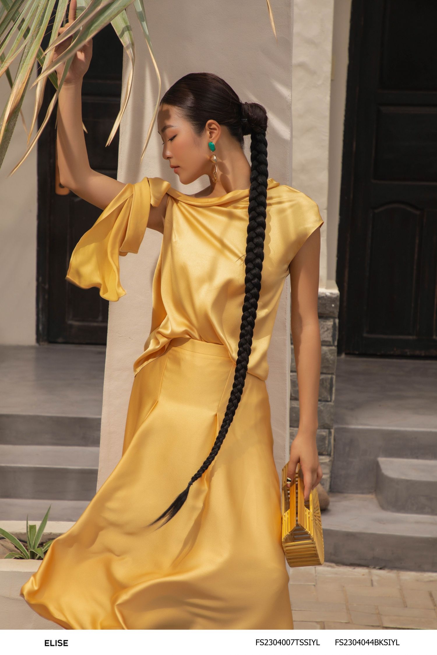 Nhật Bản nhập khẩu lụa tơ tằm tri-axetat váy satin của phụ nữ dây treo