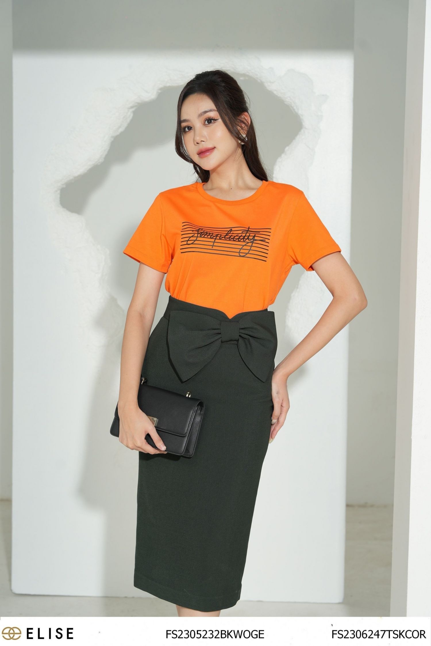 JUPE BÚT CHÌ XANH RÊU NƠ CẠP