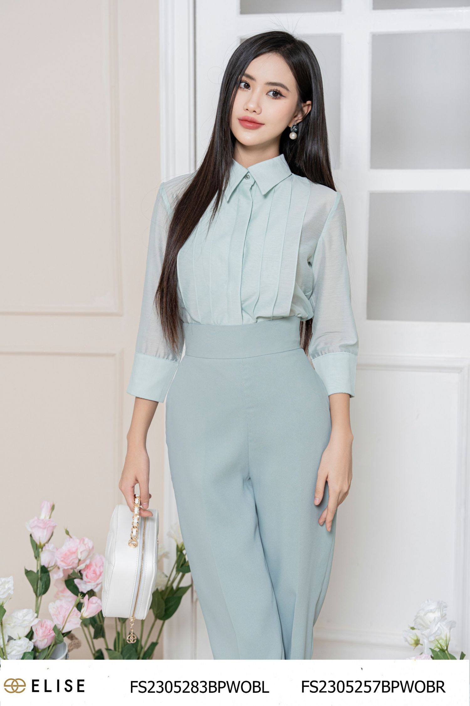 QUẦN DÀI XANH GHI KHÓA SAU