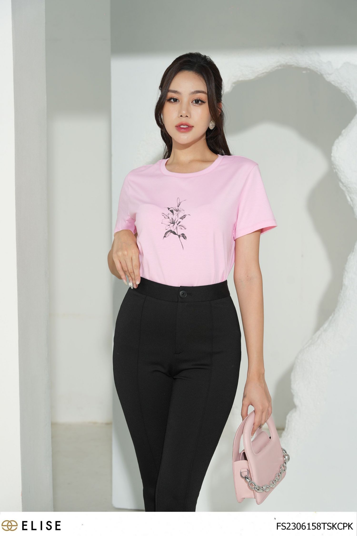 ÁO THUN HỒNG HOA LY