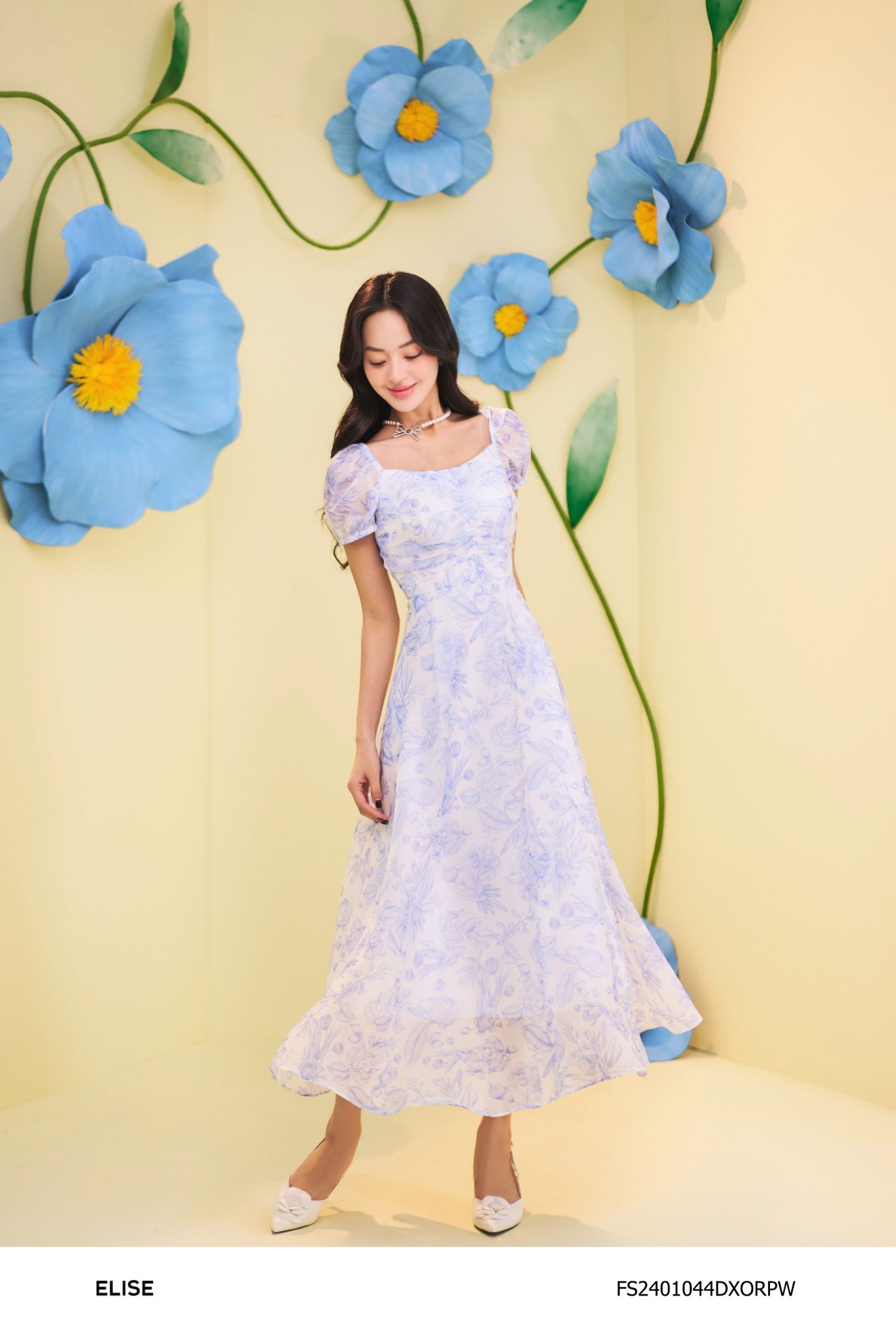 ĐẦM TƠ TRẮNG HT XANH NHÚN NGỰC