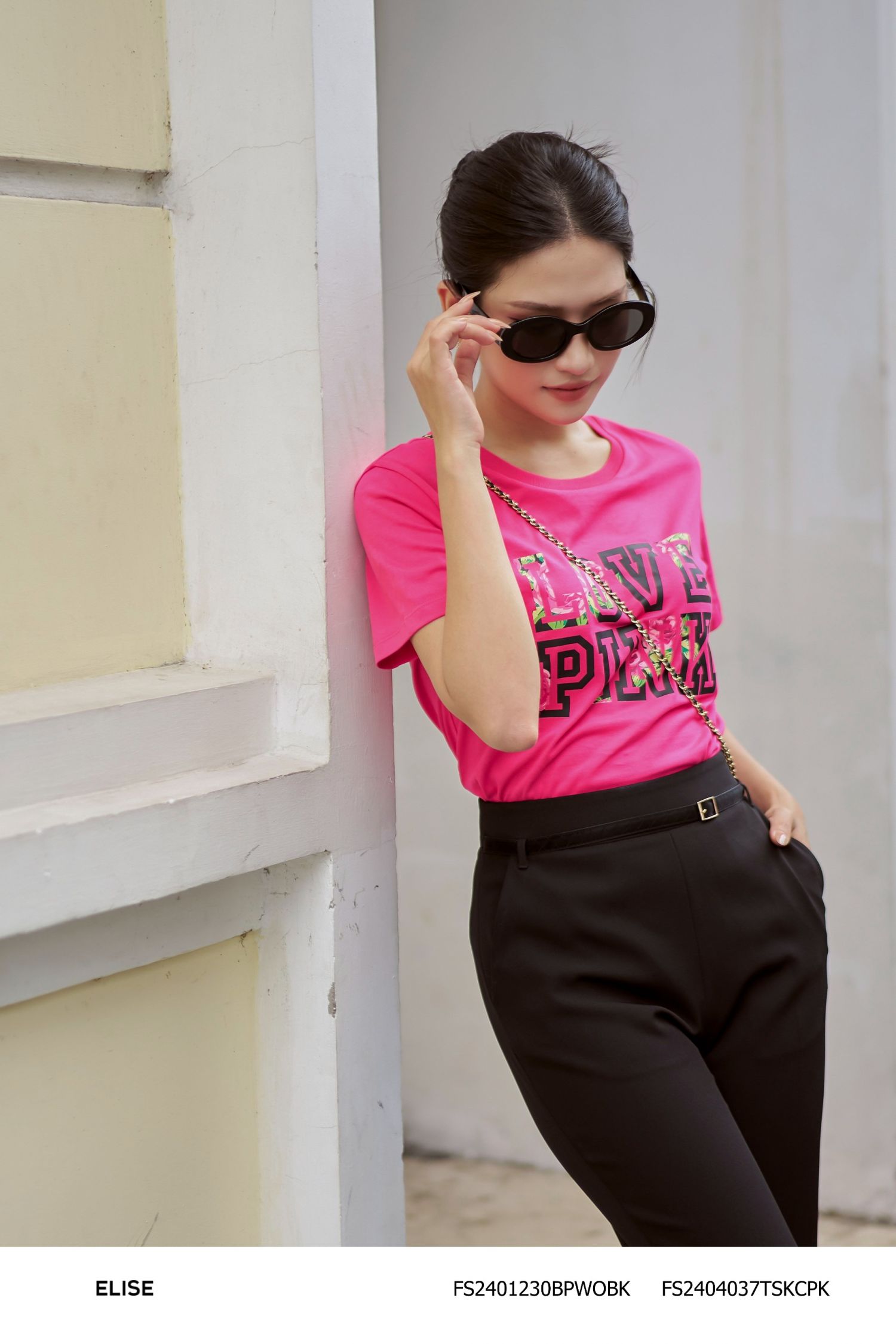 QUẦN ĐEN ỐNG LOE ĐAI DÂY DA VÂN