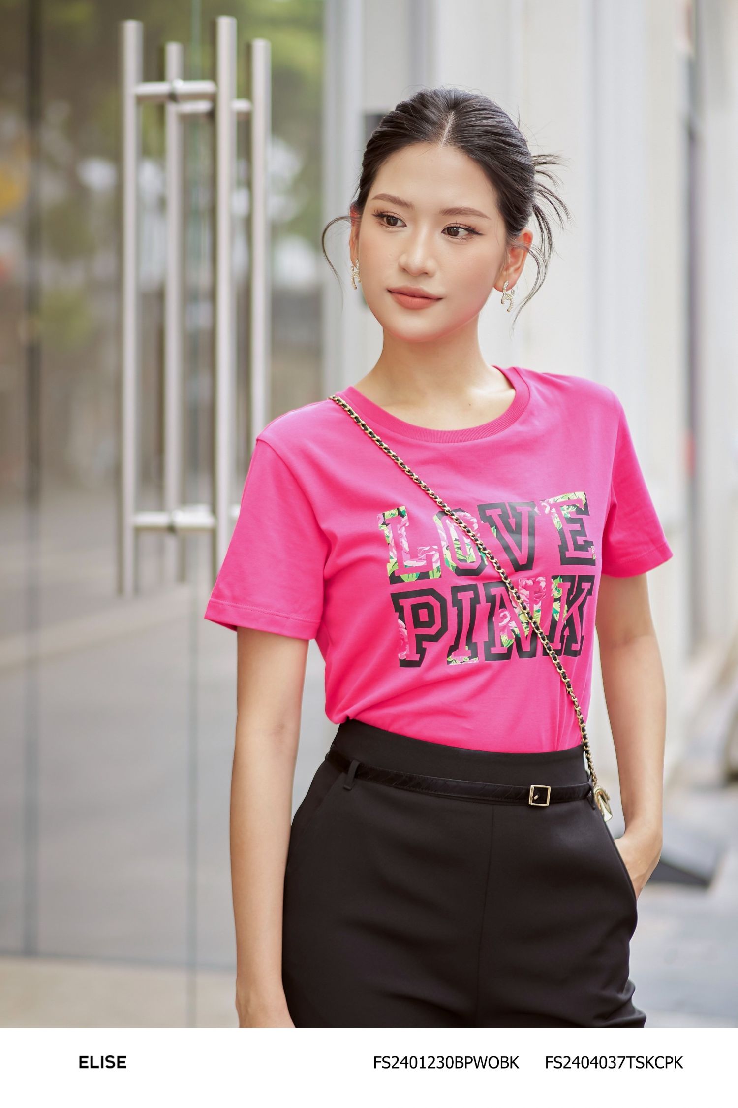 QUẦN ĐEN ỐNG LOE ĐAI DÂY DA VÂN