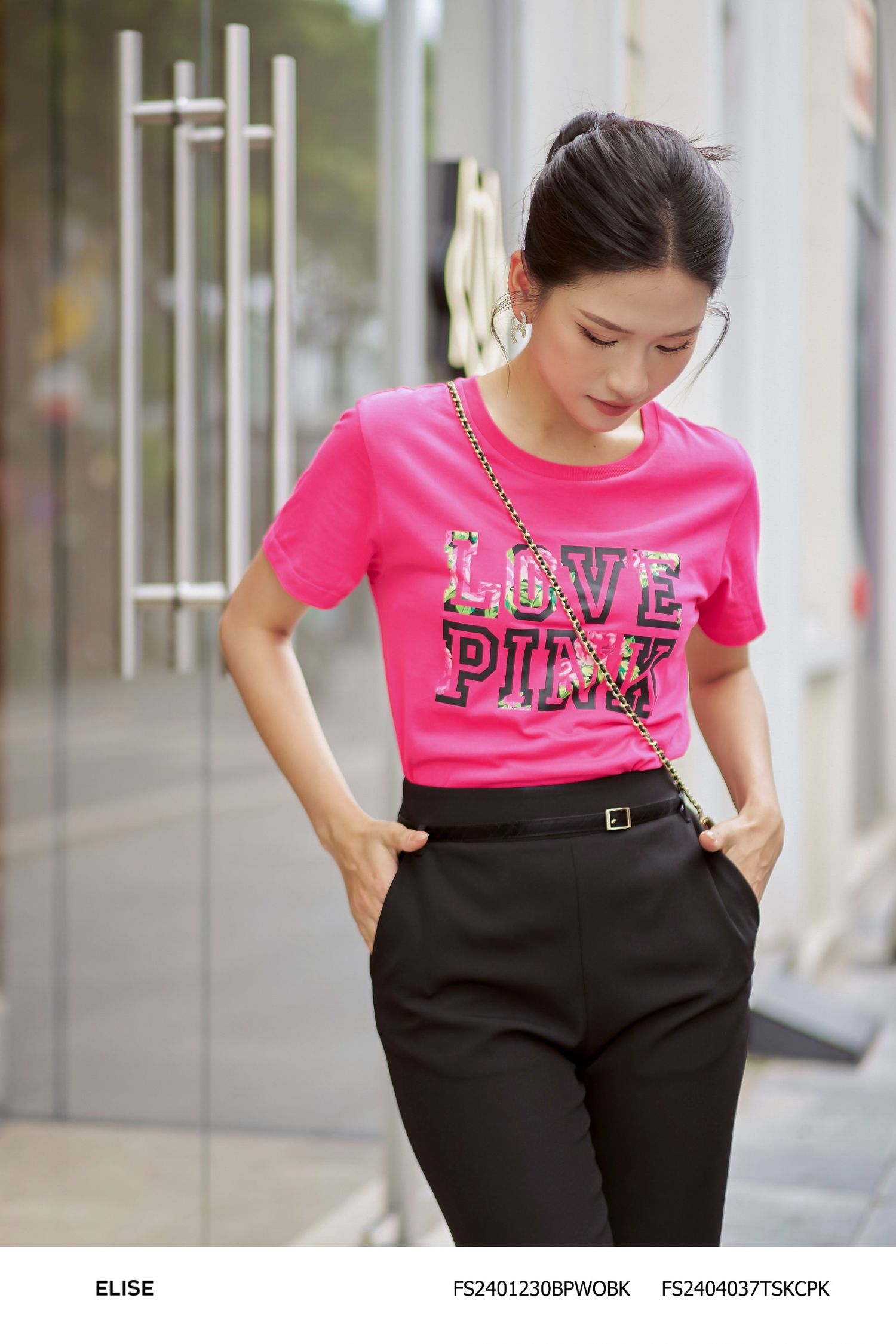 QUẦN ĐEN ỐNG LOE ĐAI DÂY DA VÂN
