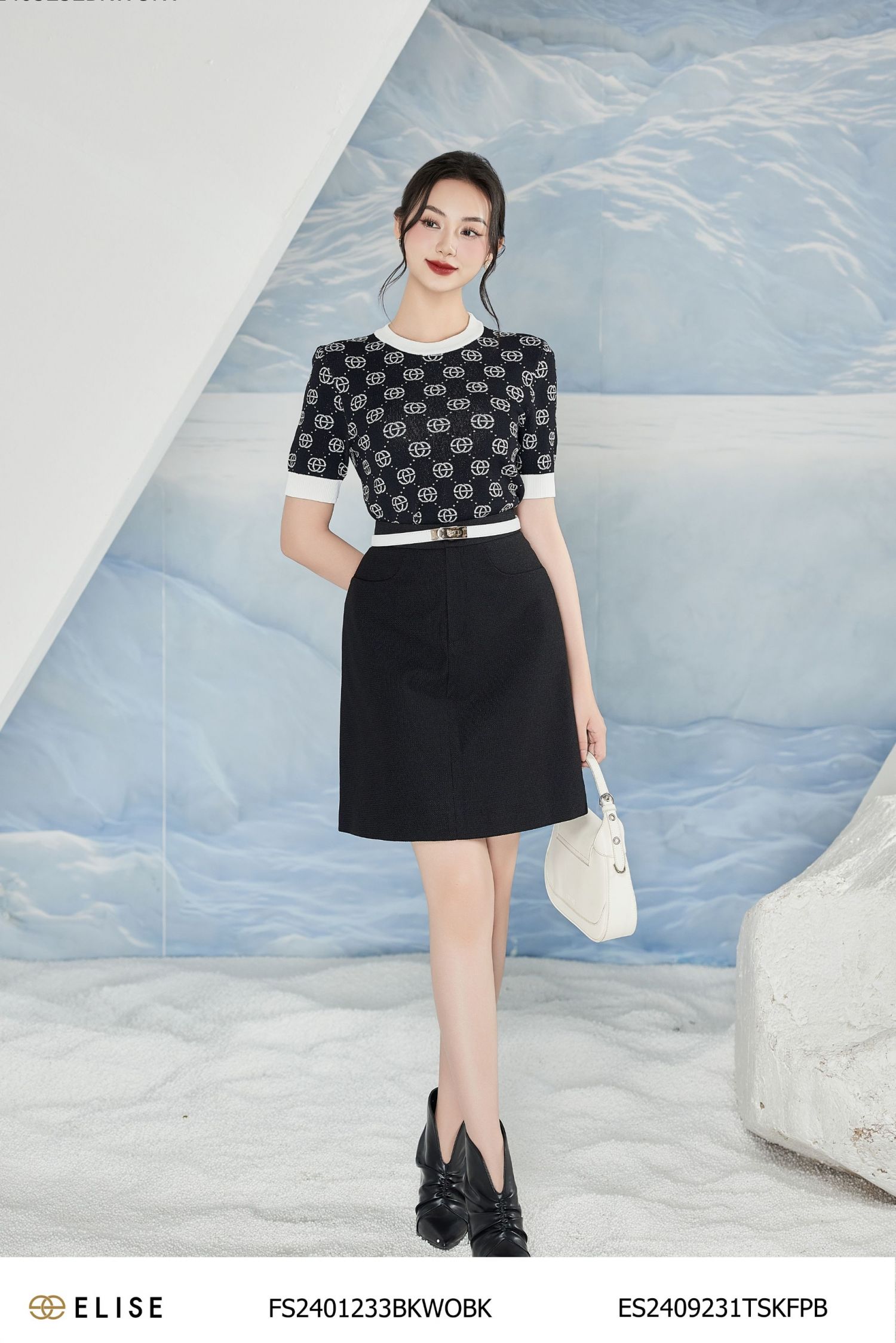 JUPE A ĐEN XỐP HẠT