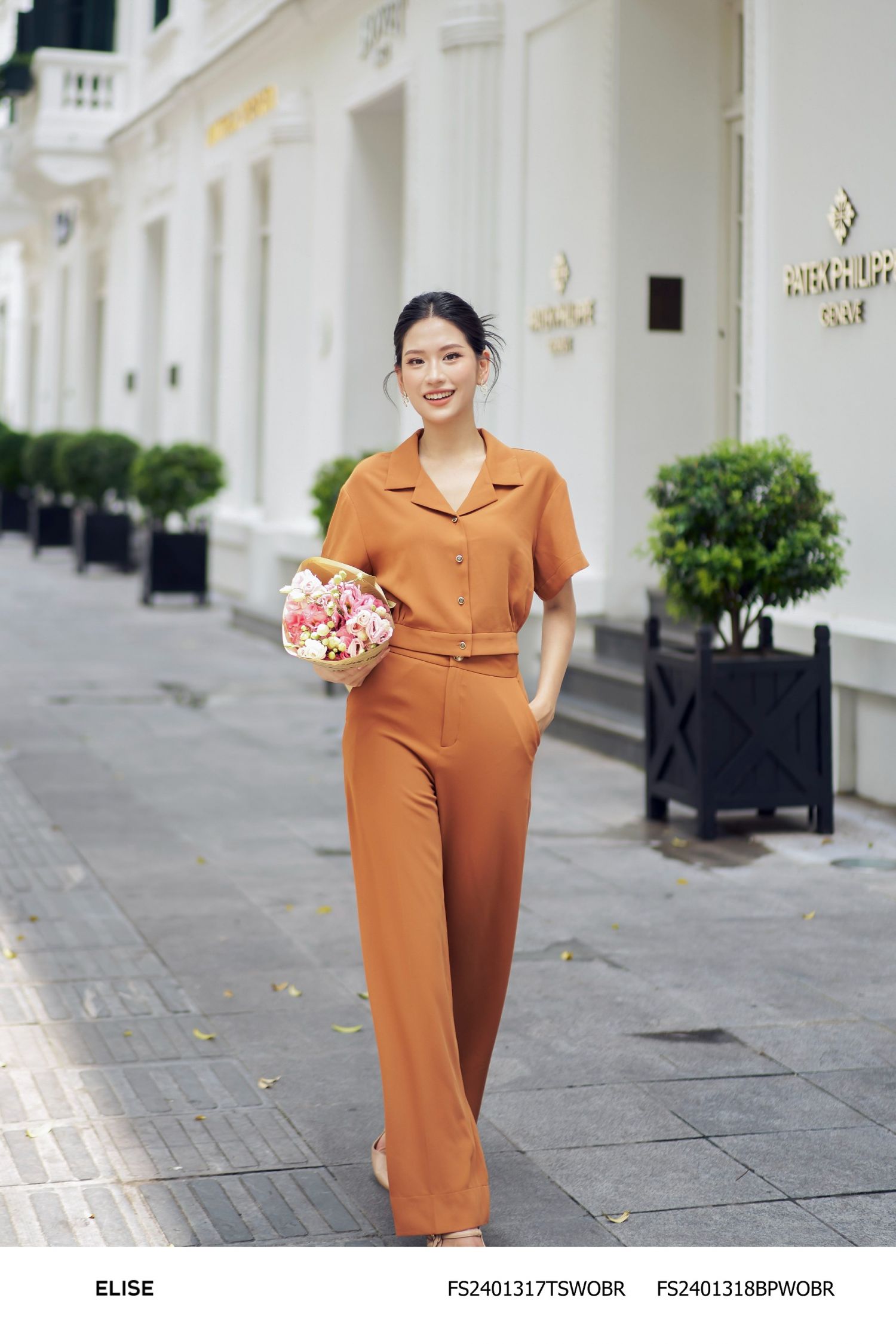 QUẦN SUÔNG NÂU TÚI CHÉO