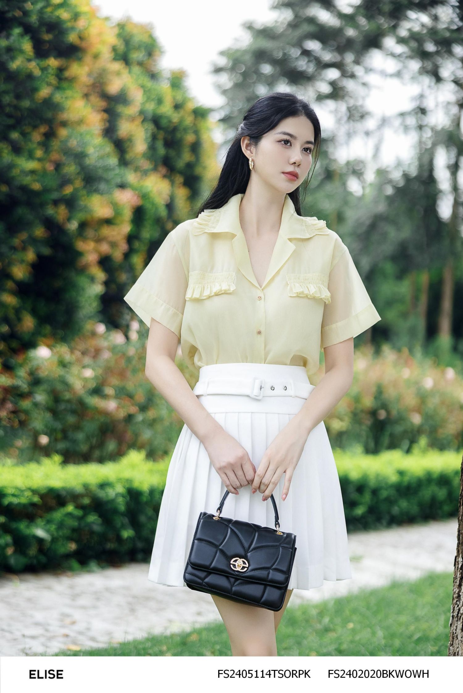 JUPE NGẮN TRẮNG DẬP LY ĐAI CẠP