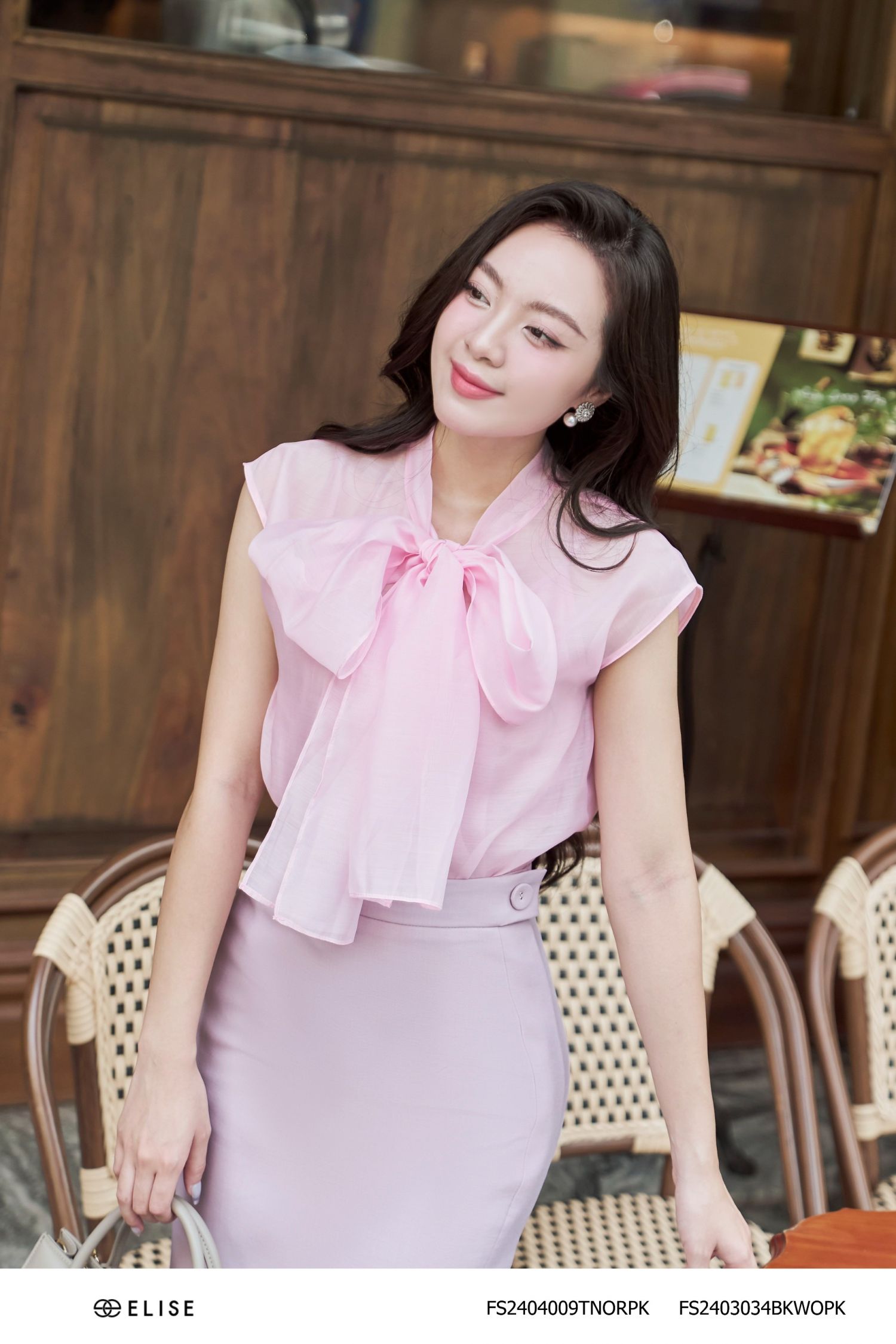 JUPE BÚT CHÌ HỒNG TÍM CÚC ĐAI BỌC