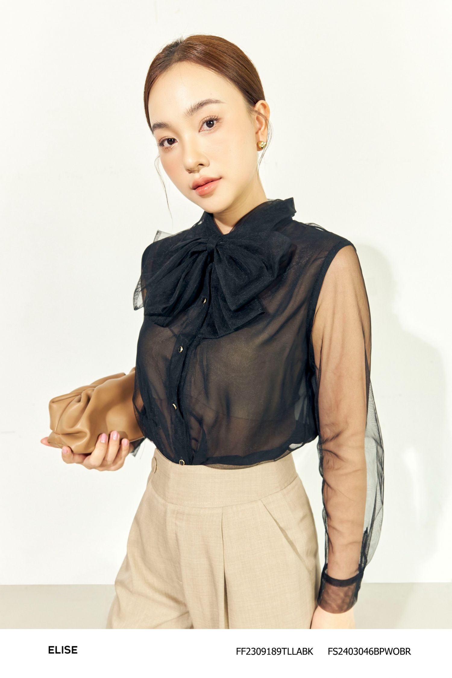 QUẦN BAGGY NÂU BE LY GIỮA CÚC LỆCH