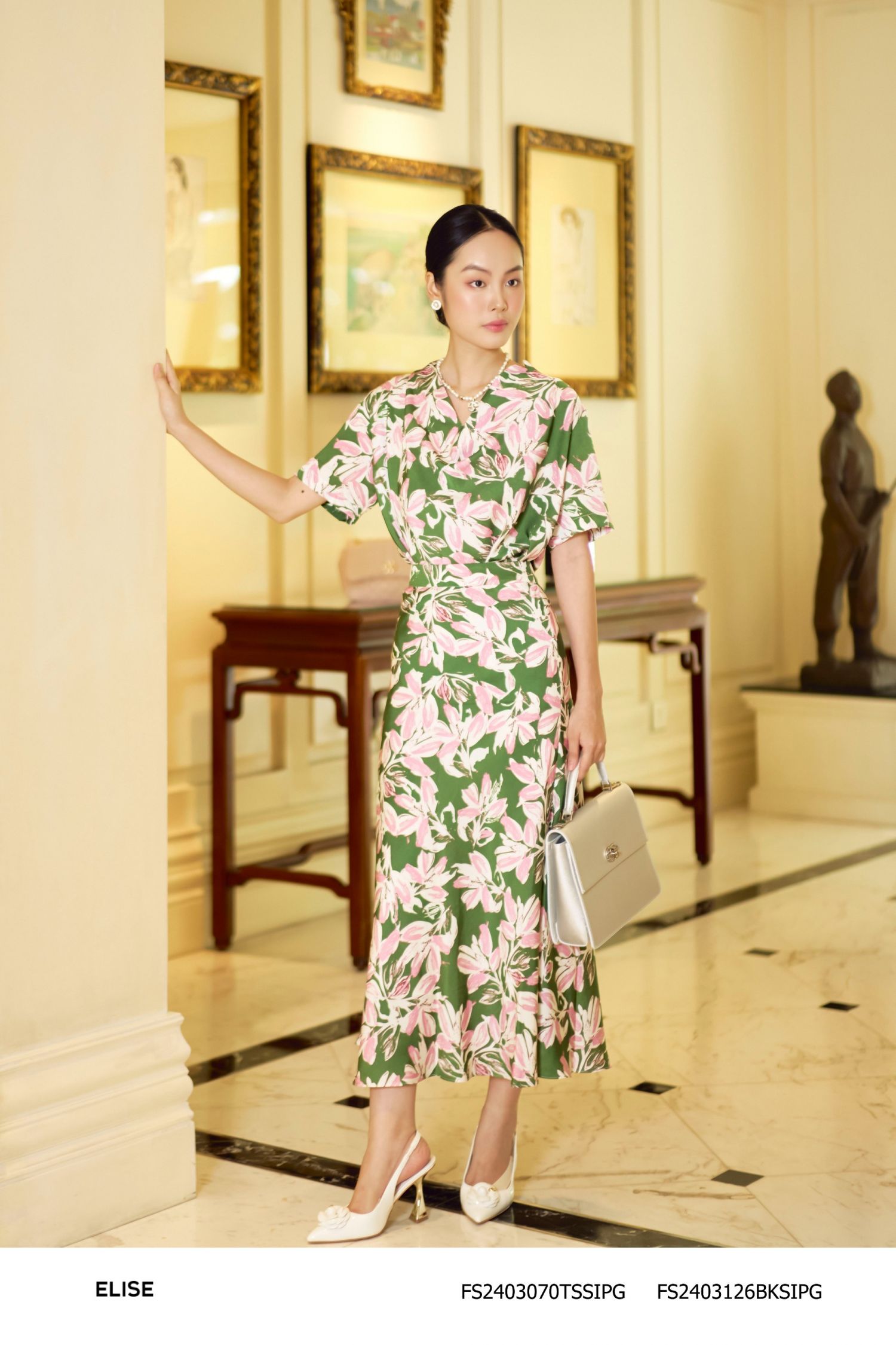 SM LỤA HOA XANH LÁ CỔ ĐỔ