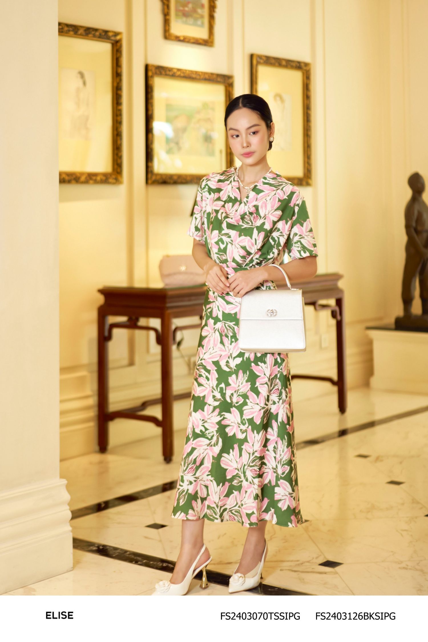 SM LỤA HOA XANH LÁ CỔ ĐỔ