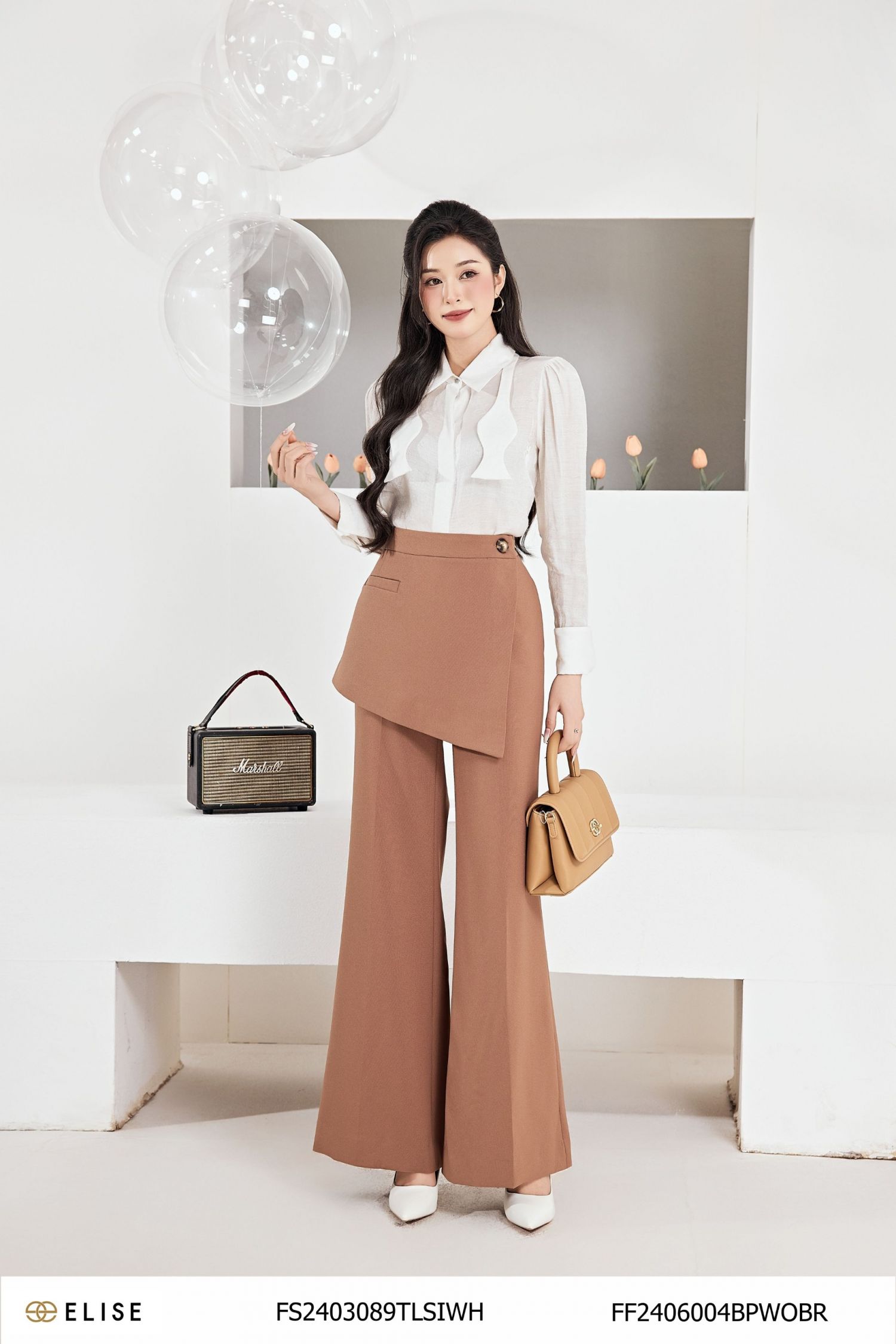 QUẦN LOE NÂU PHỦ VẠT CHÉO